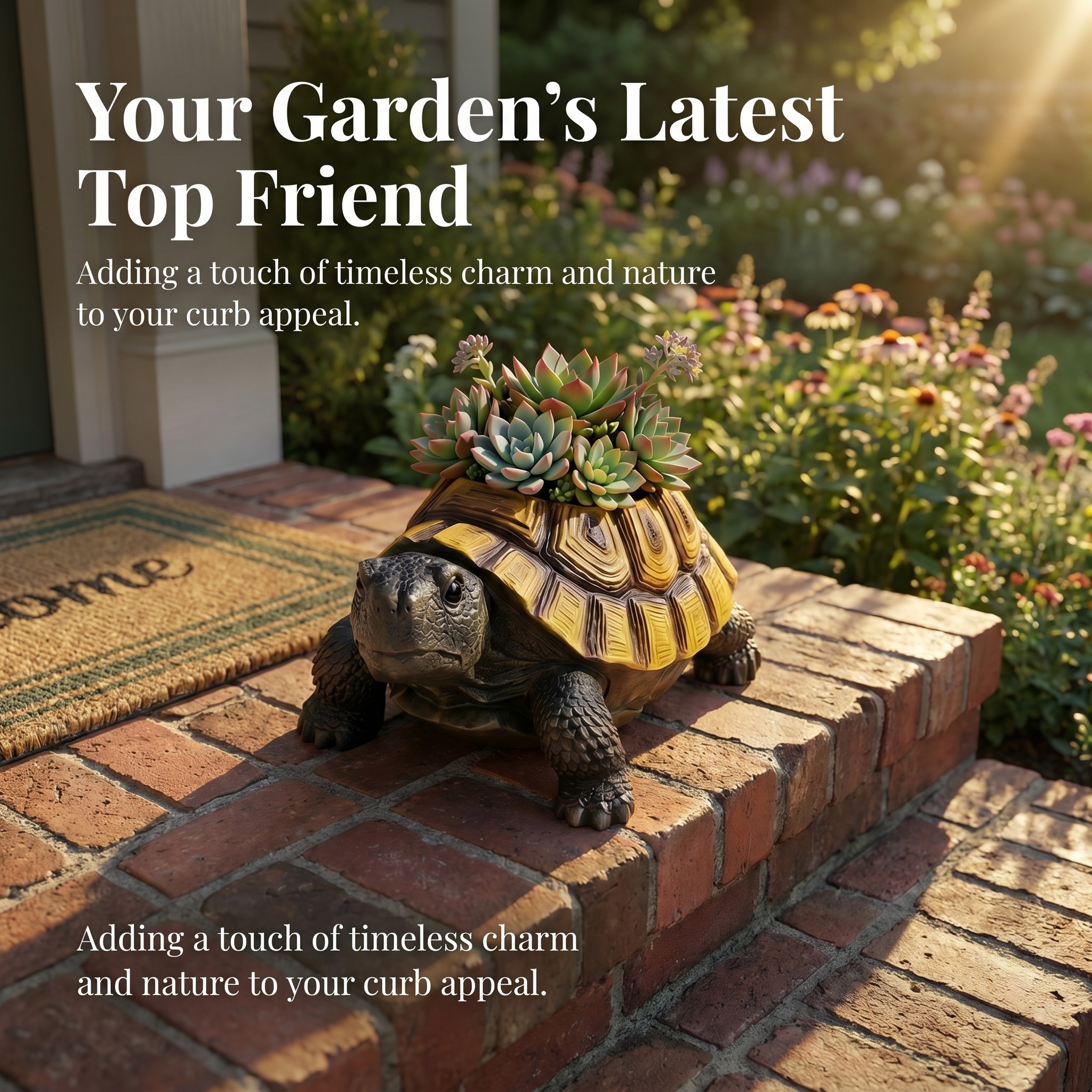 Resin Flower Pot Ornament In The Shape Of a Simulated Tortoise