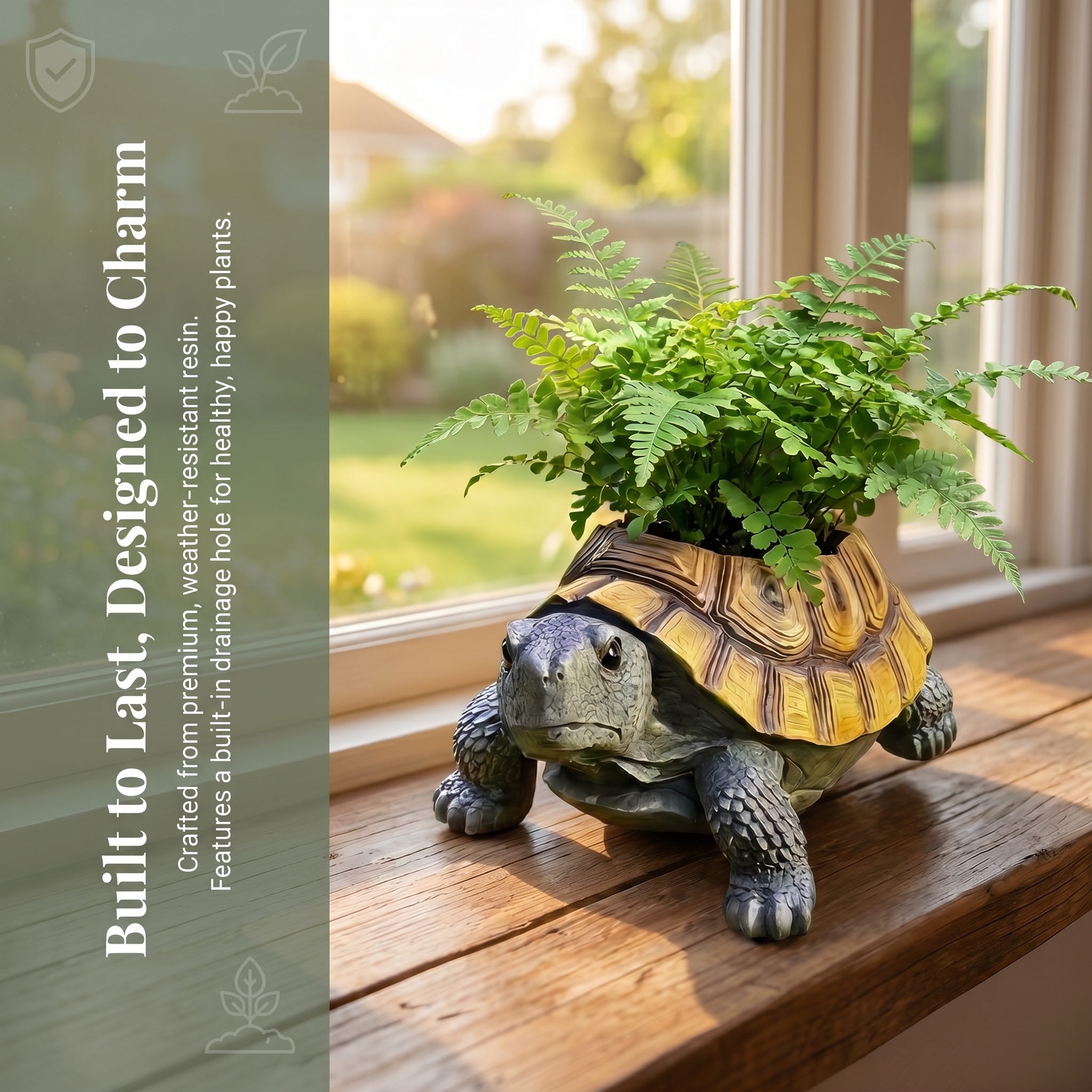 Resin Flower Pot Ornament In The Shape Of a Simulated Tortoise