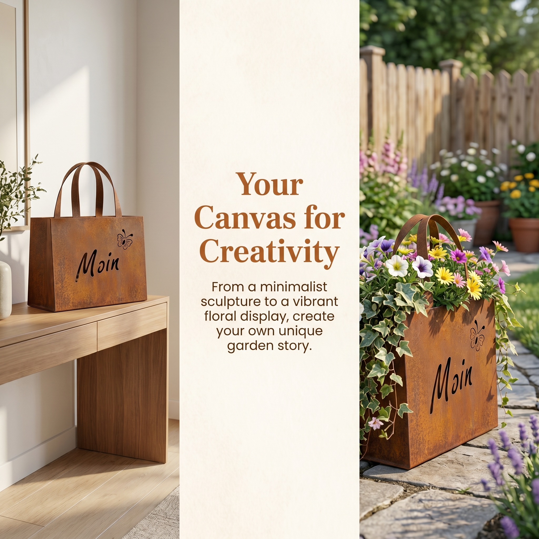 Lron Retro Handbag Wall-Mounted Flower Box