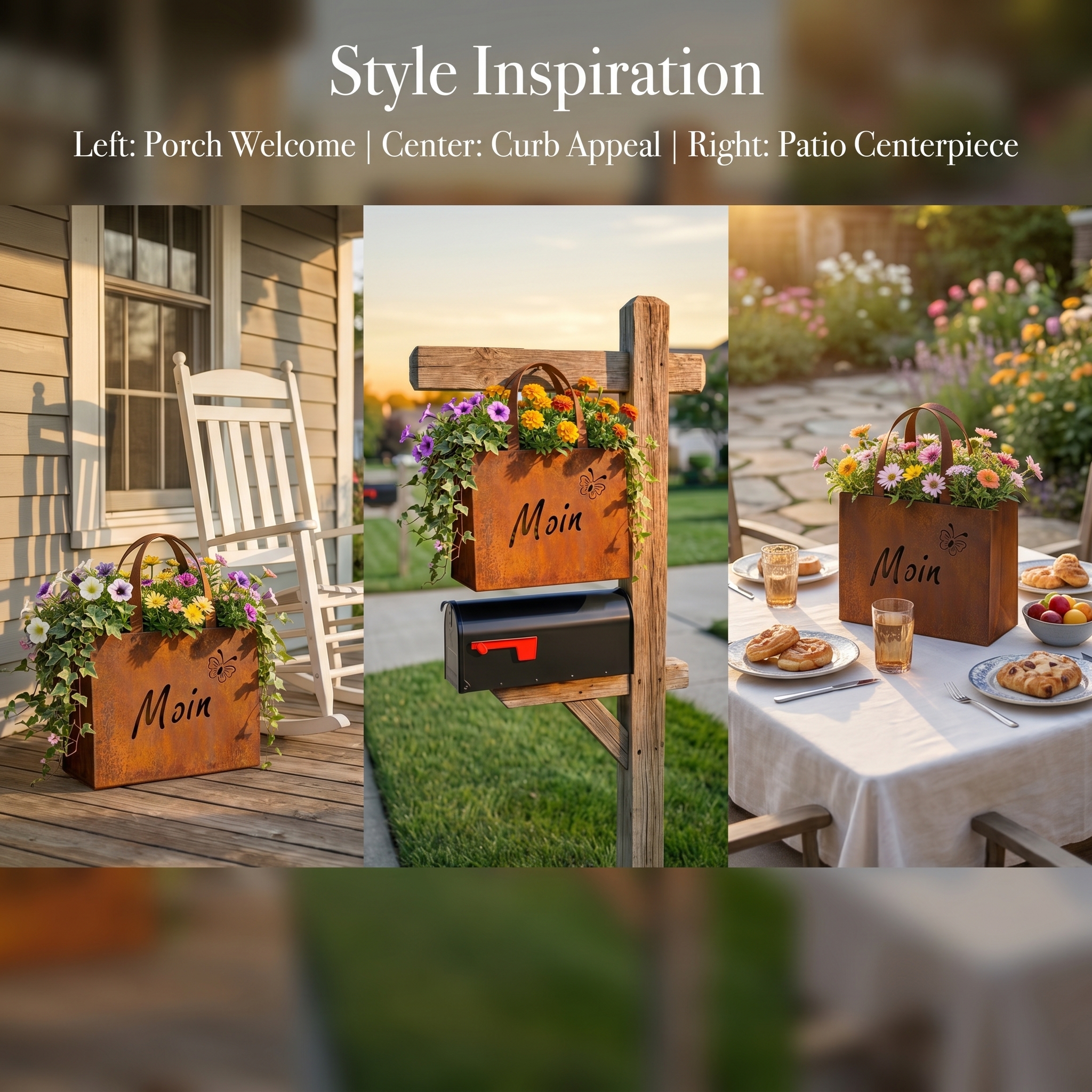 Lron Retro Handbag Wall-Mounted Flower Box