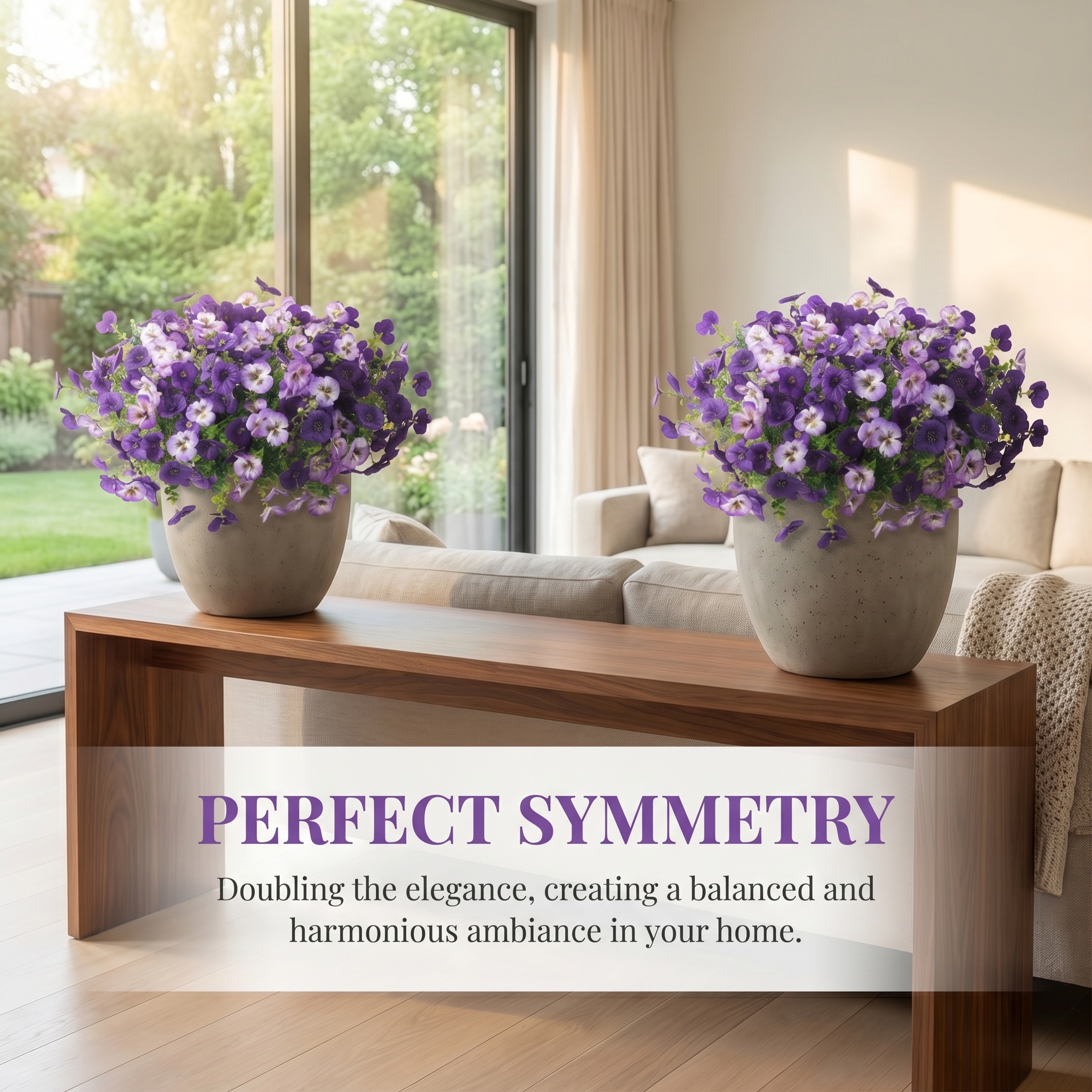 Artificial Flower Decorations, Colorfast Fake Pansies And Plants