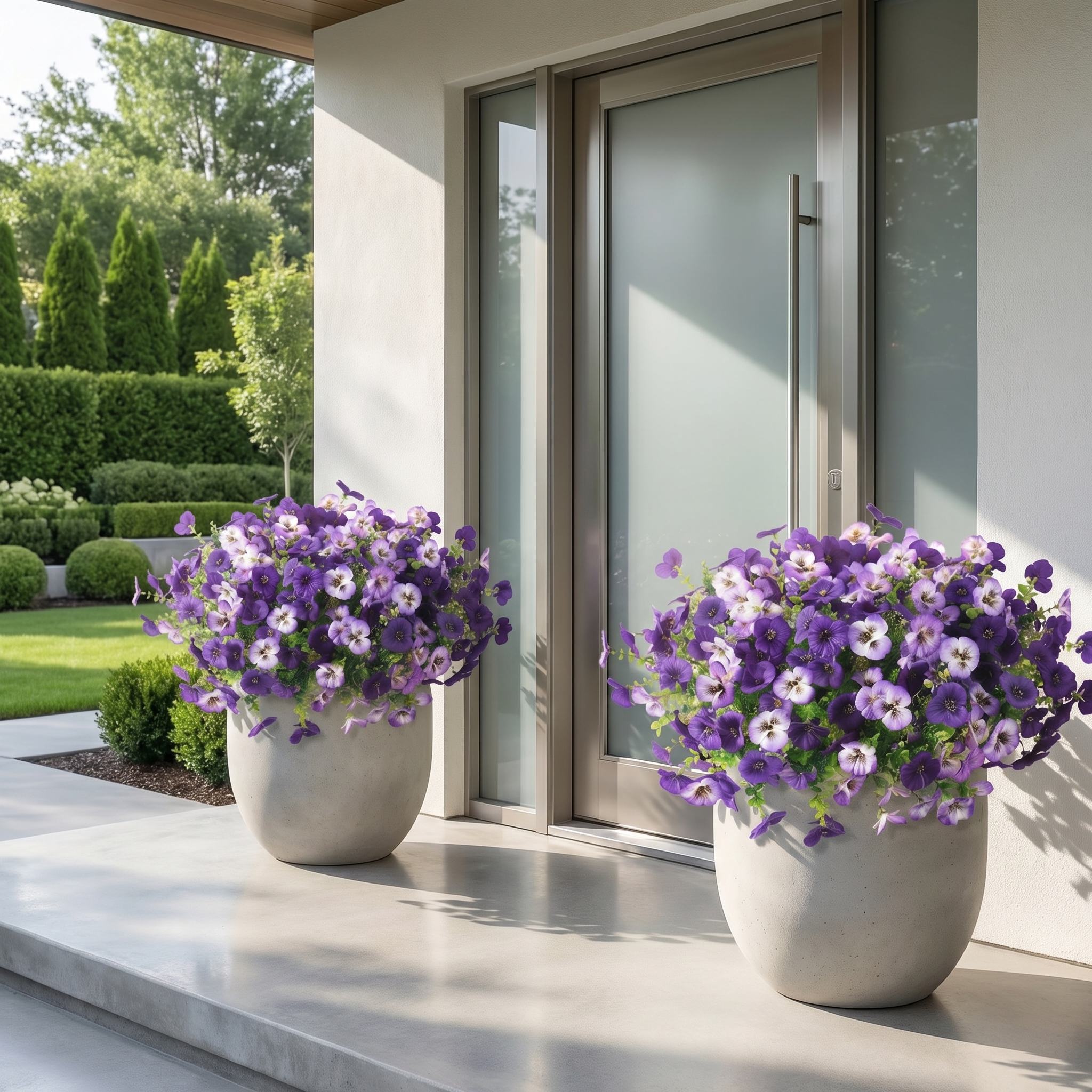 Artificial Flower Decorations, Colorfast Fake Pansies And Plants