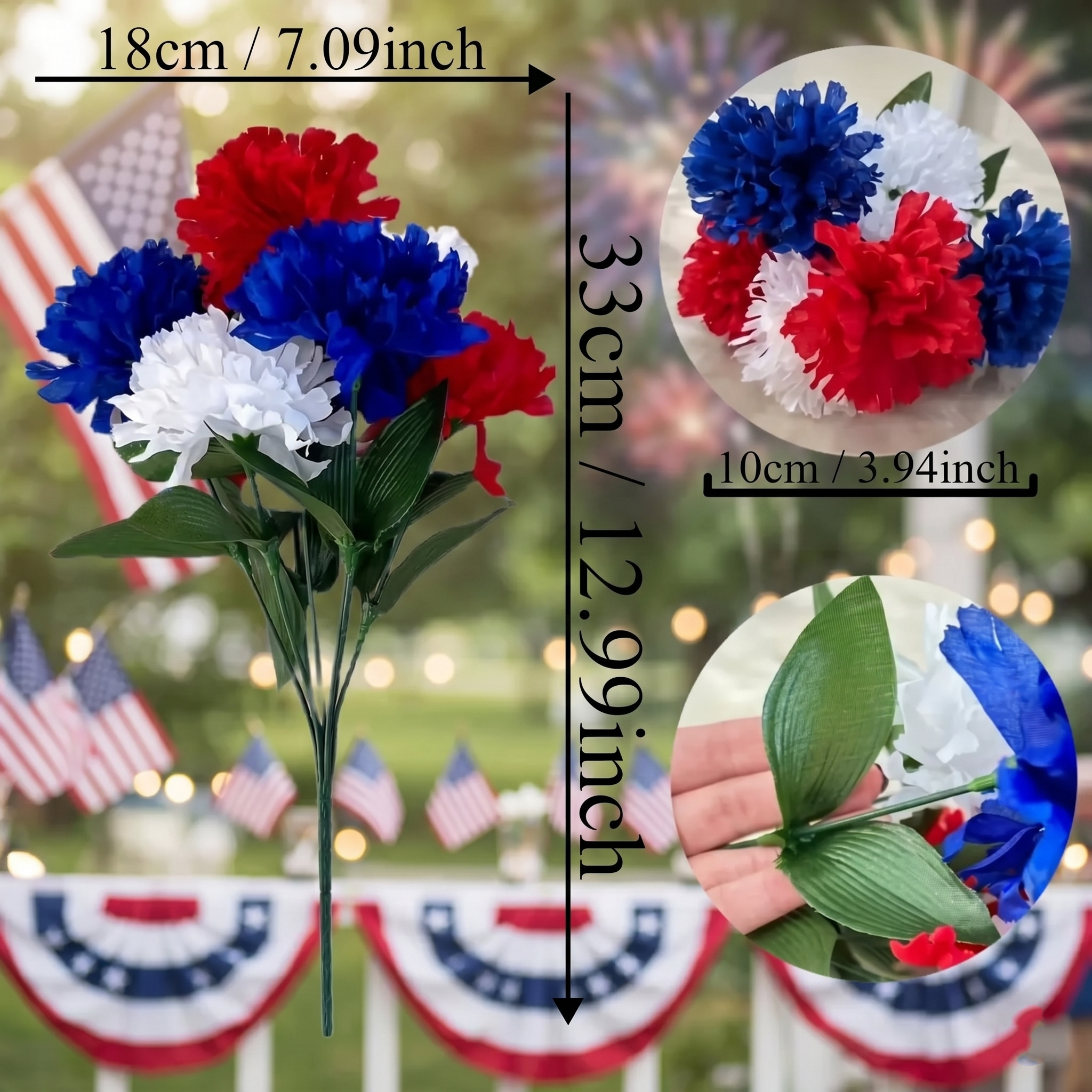3Pcs-Independence Day Imitation Patriotic Memorial Imitation Flower Arrangement