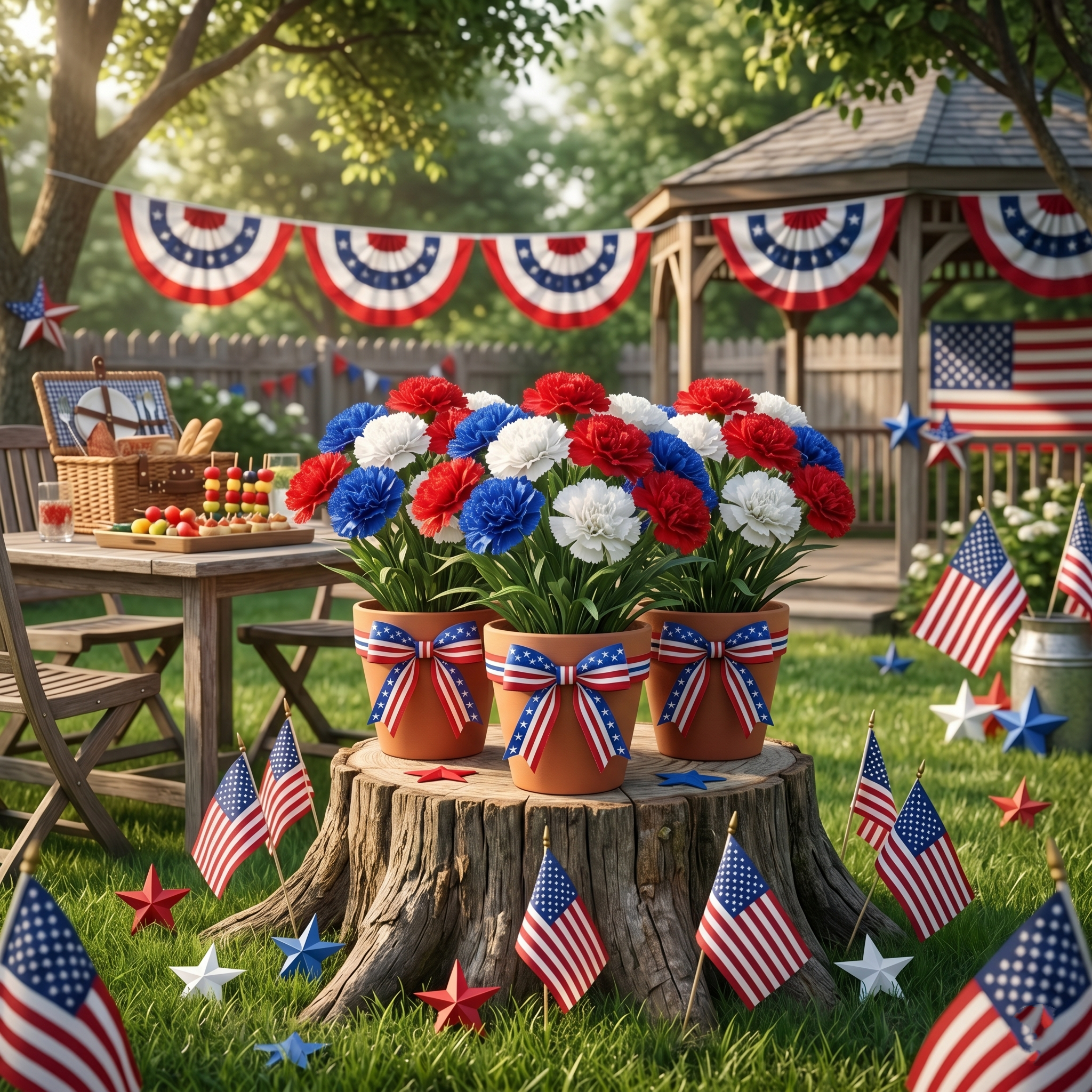 3Pcs-Independence Day Imitation Patriotic Memorial Imitation Flower Arrangement