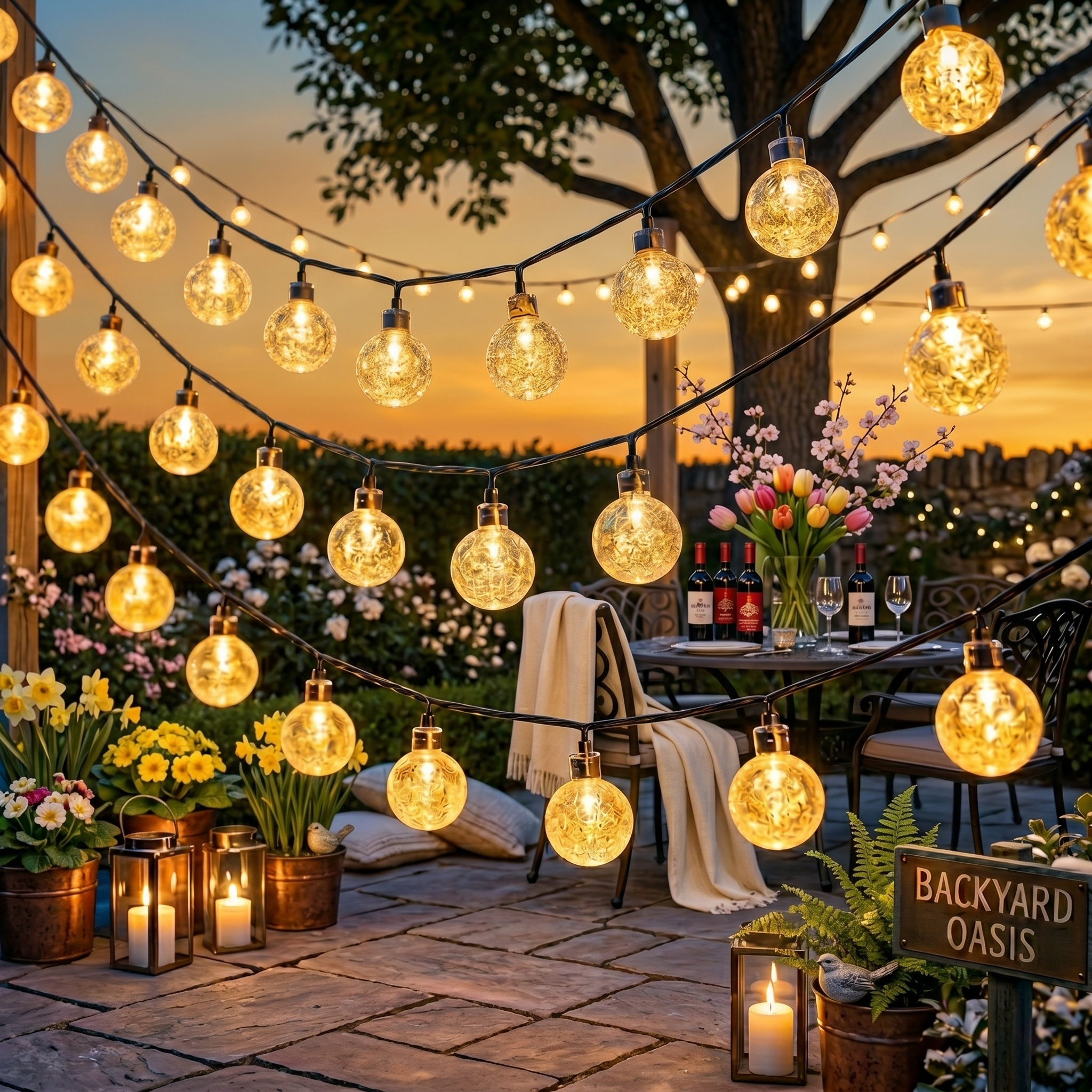Outdoor Crystal Ball String Lights