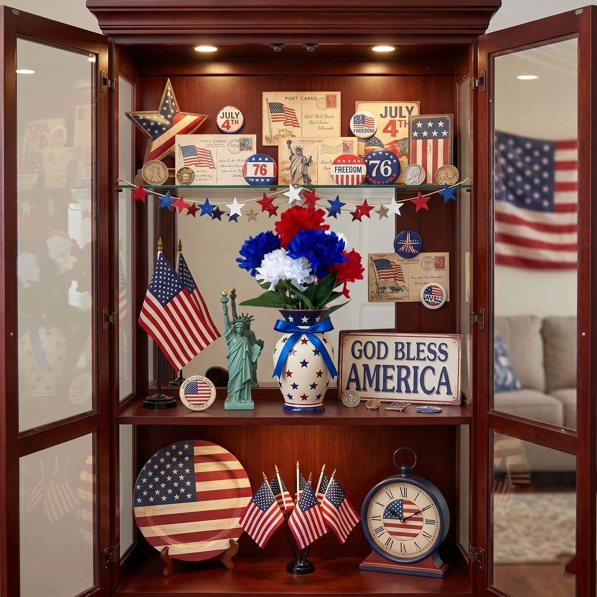 3Pcs-Independence Day Imitation Patriotic Memorial Imitation Flower Arrangement