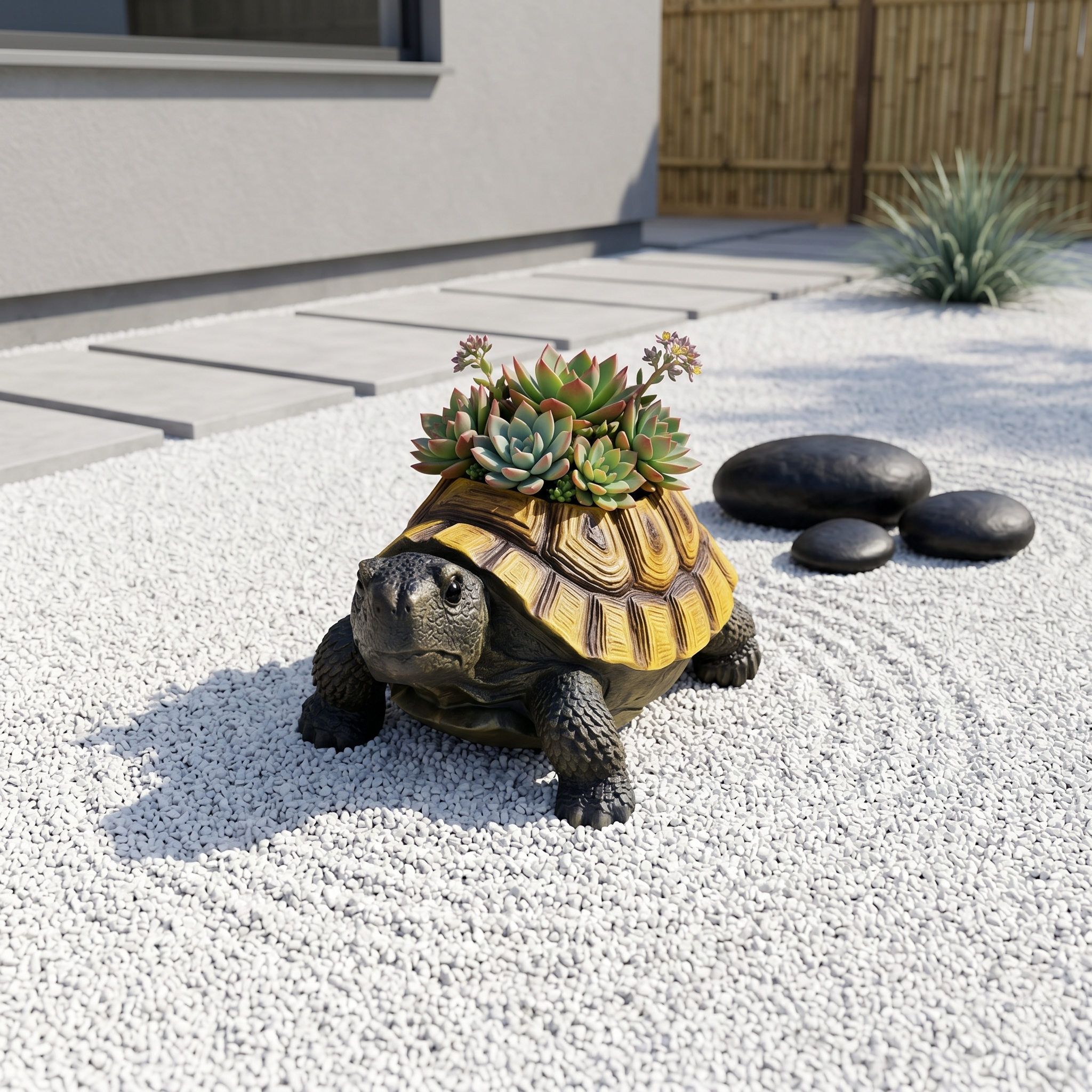 Resin Flower Pot Ornament In The Shape Of a Simulated Tortoise