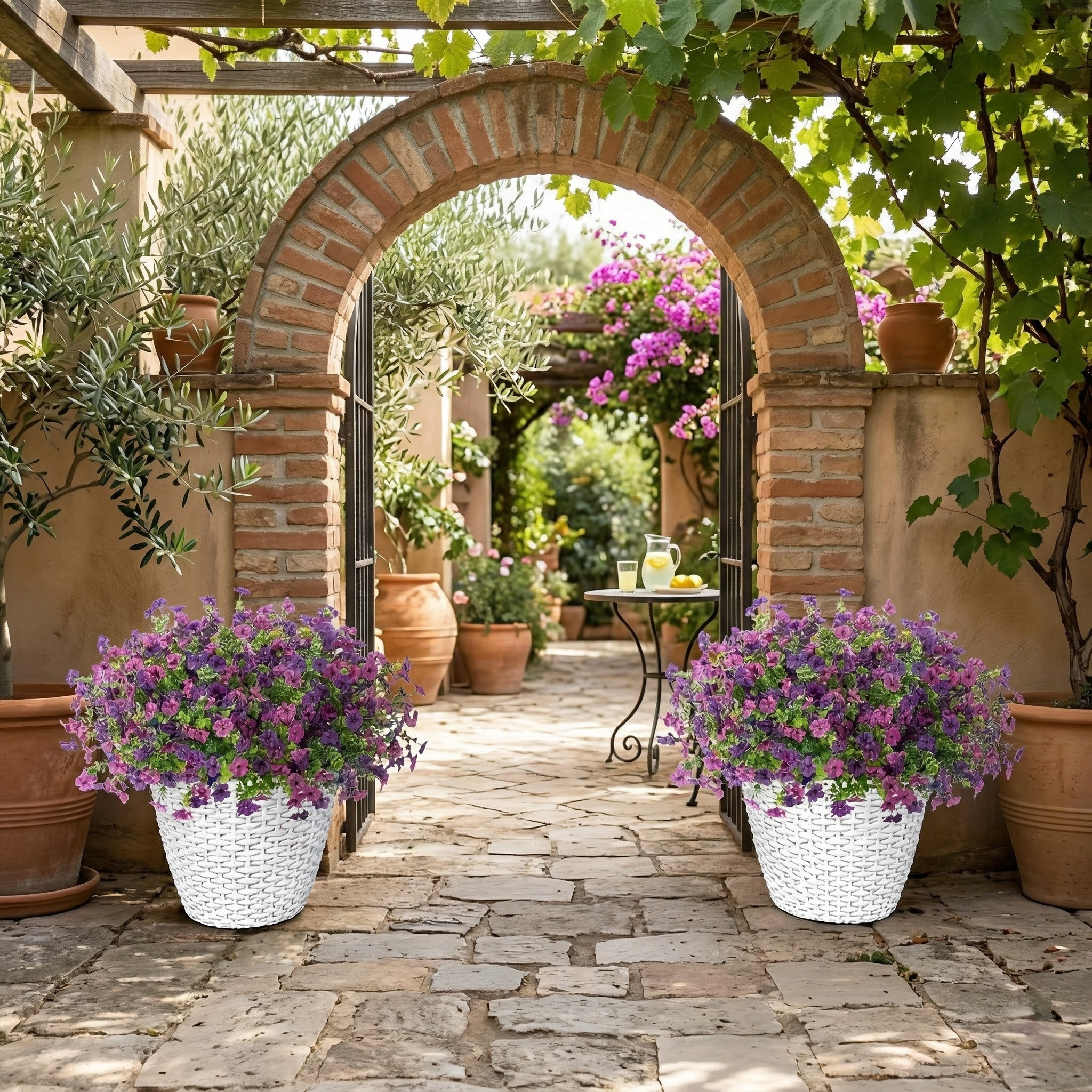 Colorful Silk Violet Outdoor UV-Protective Decorative Artificial Plant