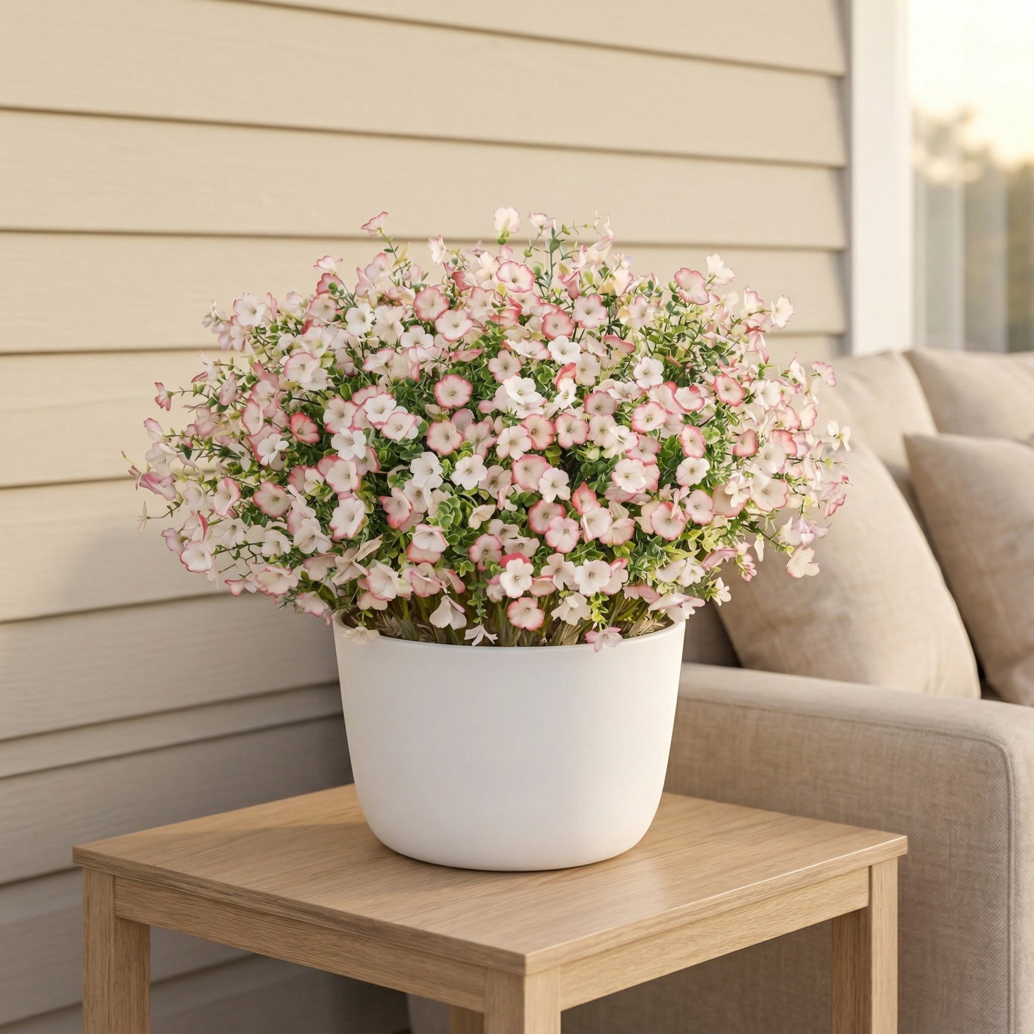 Colorful Silk Violet Outdoor UV-Protective Decorative Artificial Plant