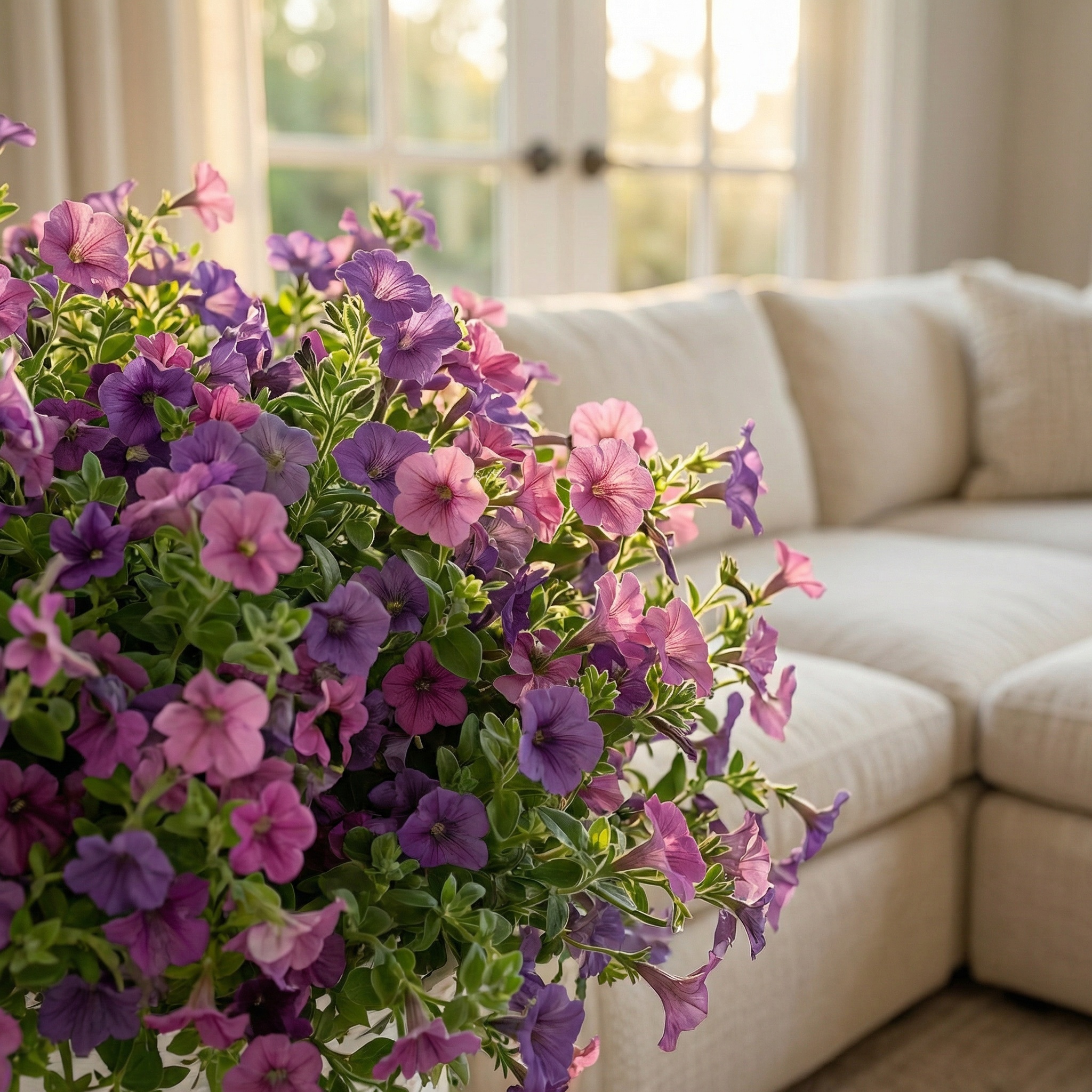 Colorful Silk Violet Outdoor UV-Protective Decorative Artificial Plant