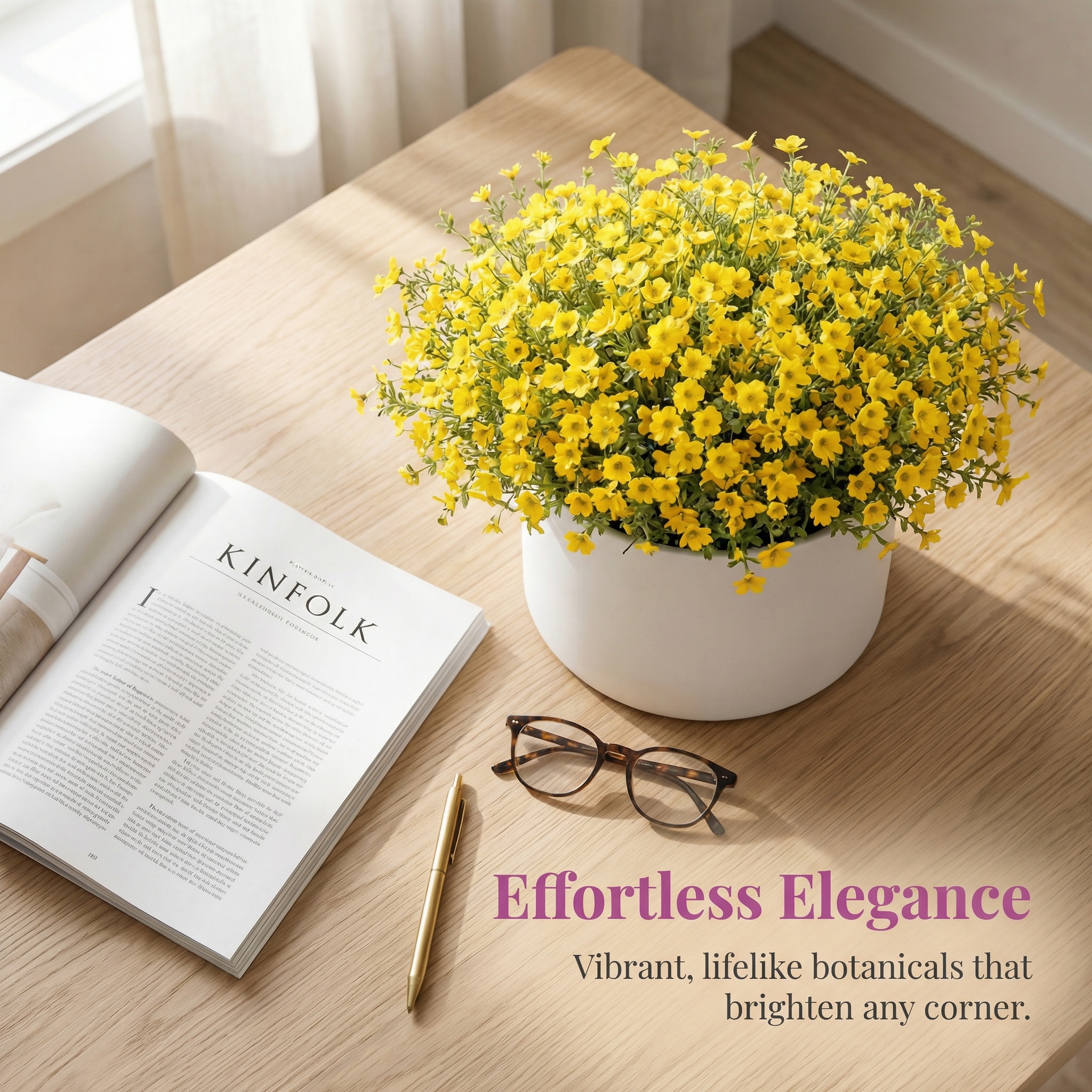 Colorful Silk Violet Outdoor UV-Protective Decorative Artificial Plant