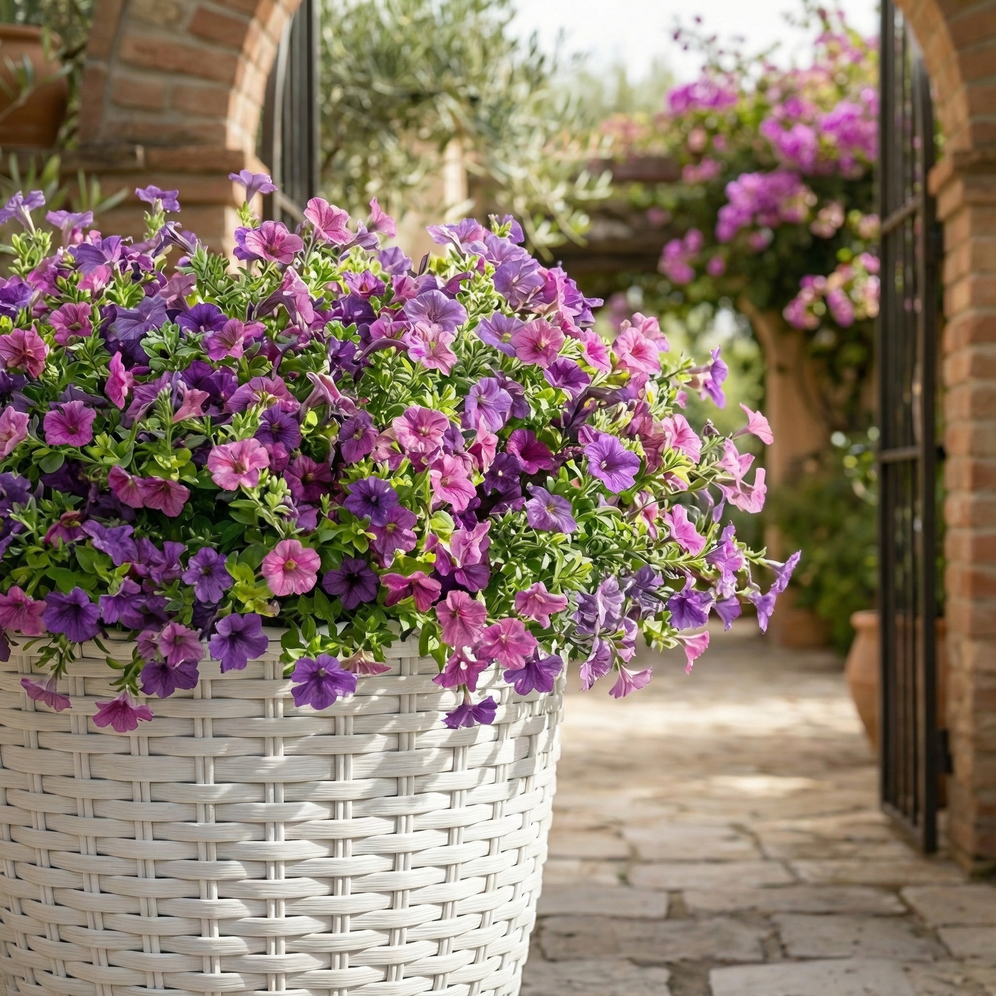 Colorful Silk Violet Outdoor UV-Protective Decorative Artificial Plant