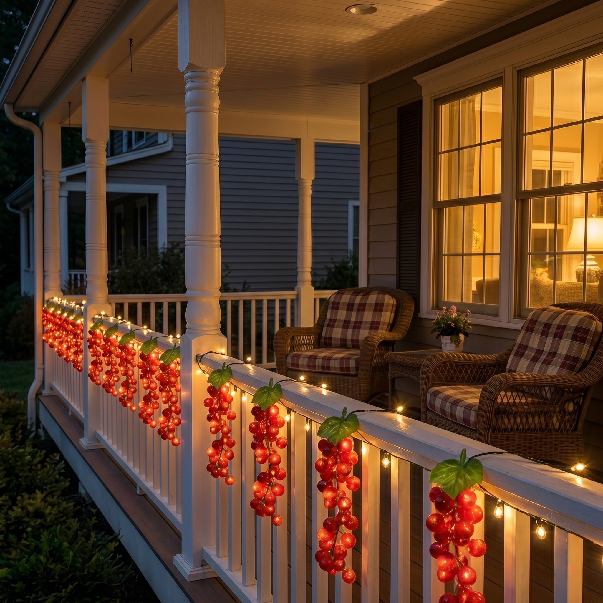 Artificial Grape Decorative Solar Light Strings