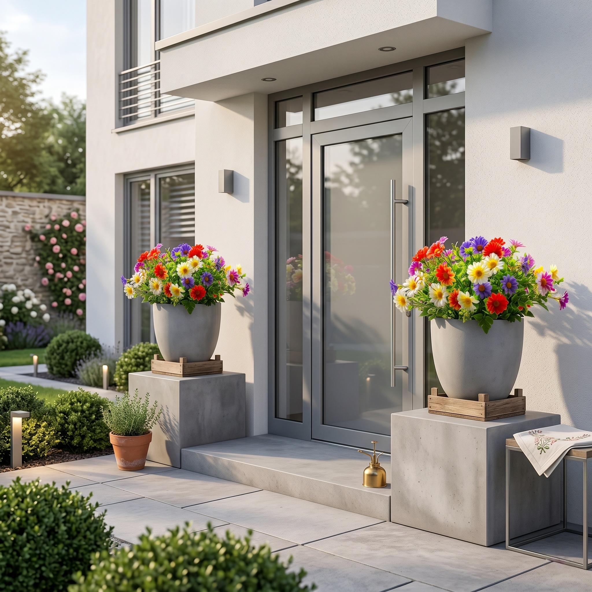 18 Bouquets Of Outdoor Artificial Daisies, Mixed Colors For Mother's Day.