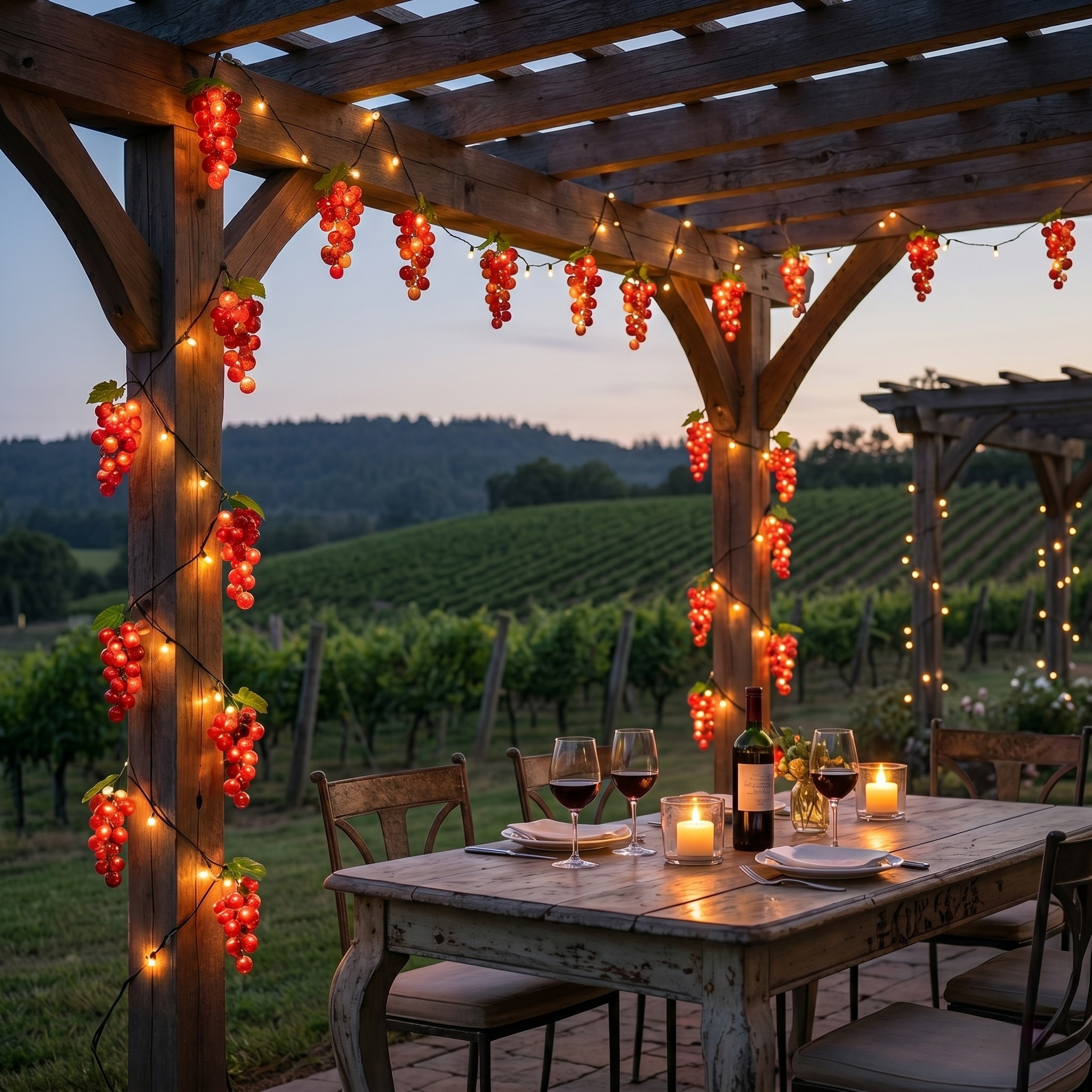 Artificial Grape Decorative Solar Light Strings