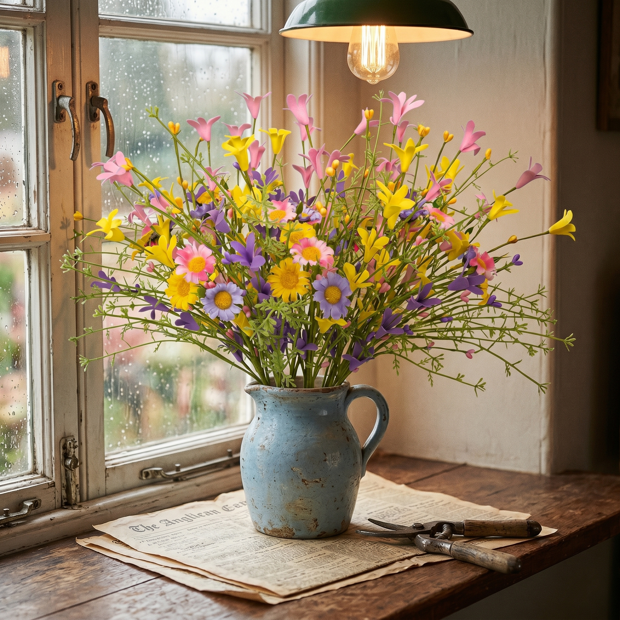 5pc-Artificial Daisy Cut Bouquet
