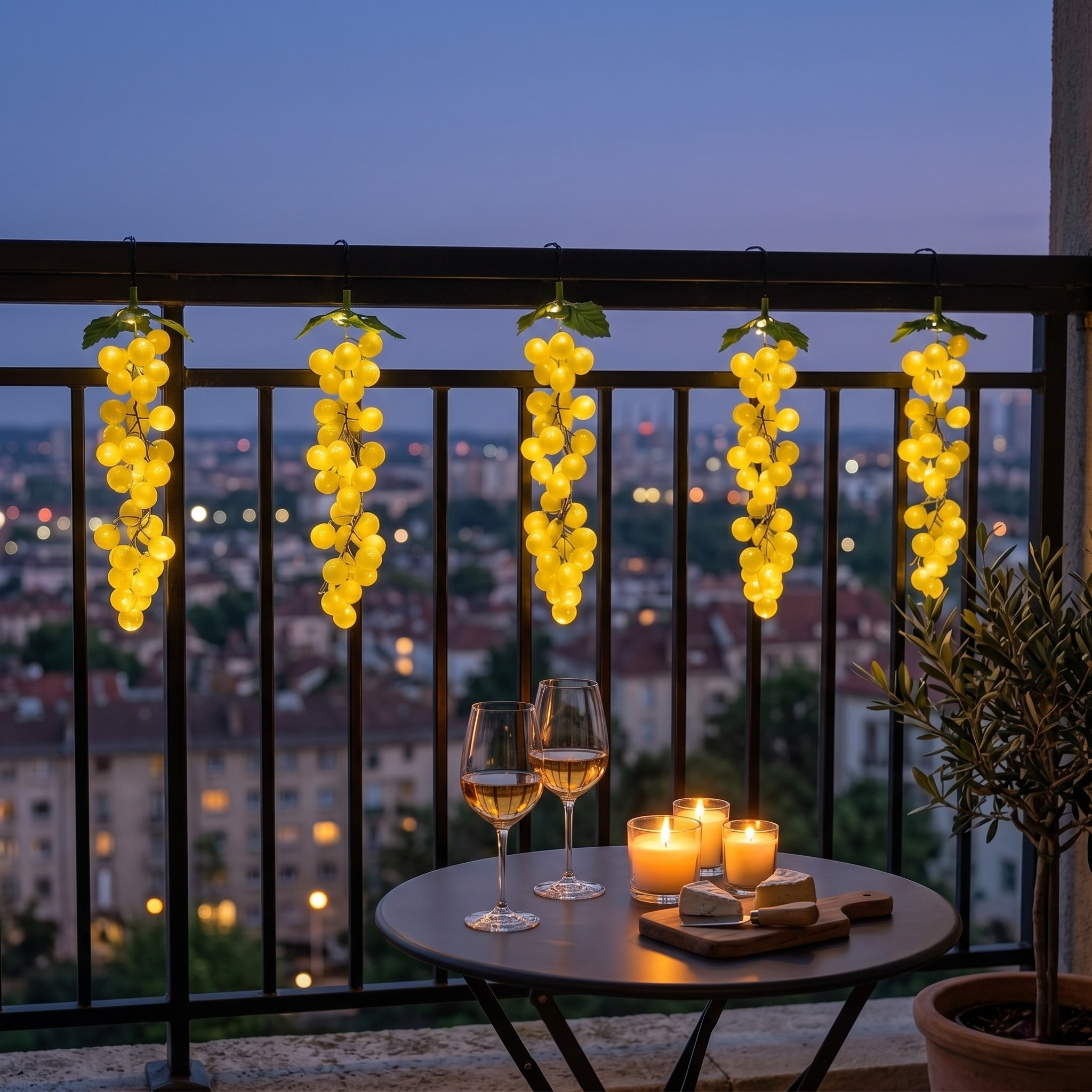 Artificial Grape Decorative Solar Light Strings