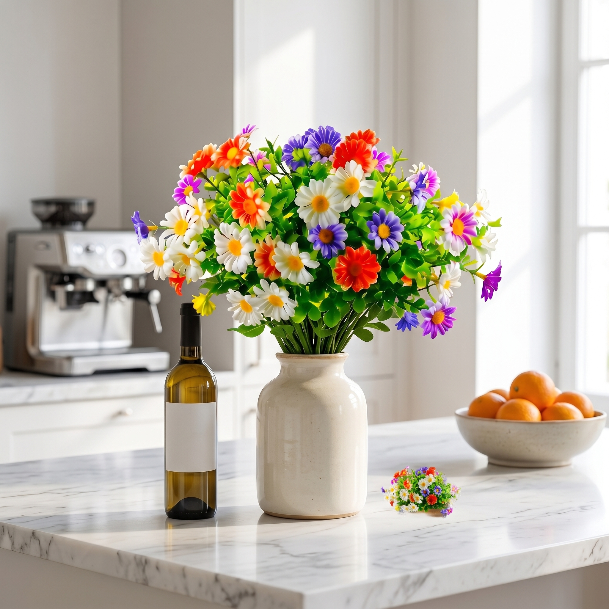 18 Bouquets Of Outdoor Artificial Daisies, Mixed Colors For Mother's Day.