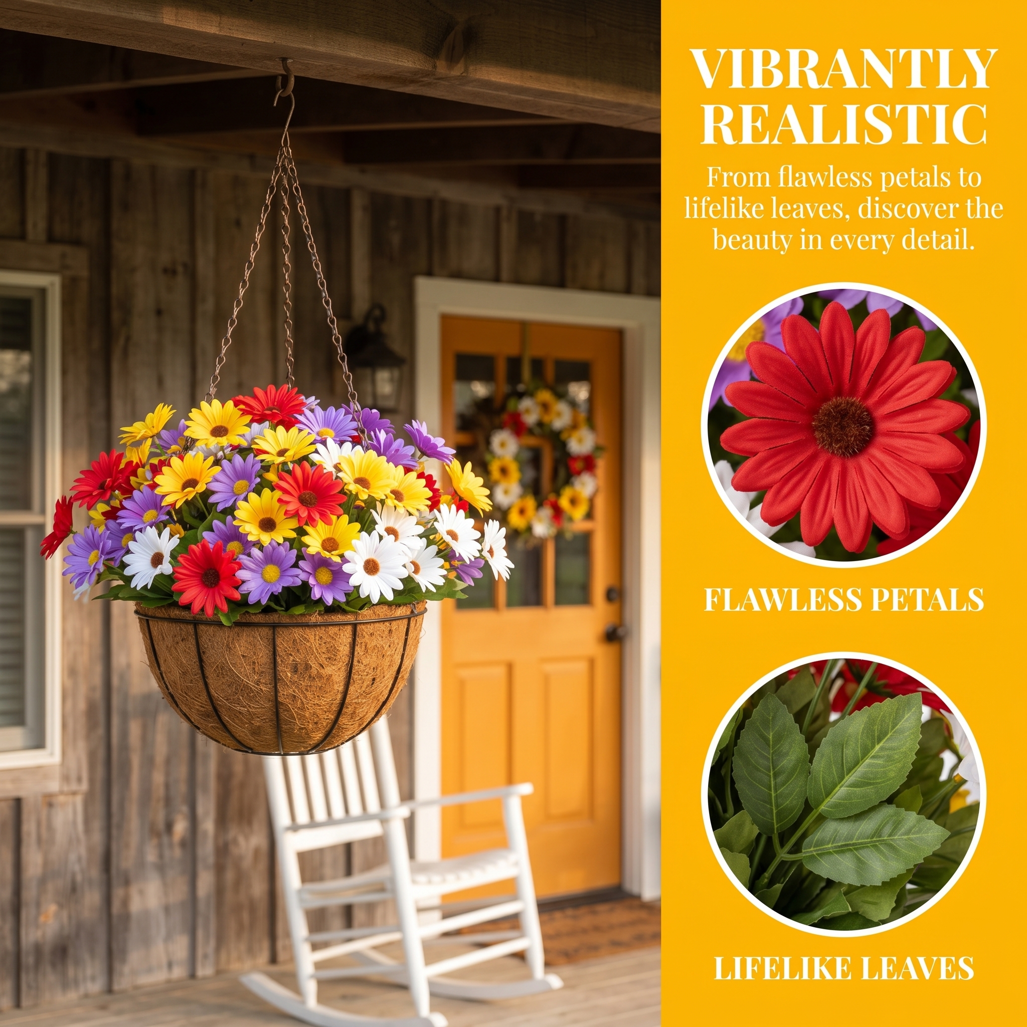 18 Bouquets Of Outdoor Artificial Daisies, Mixed Colors For Mother's Day.