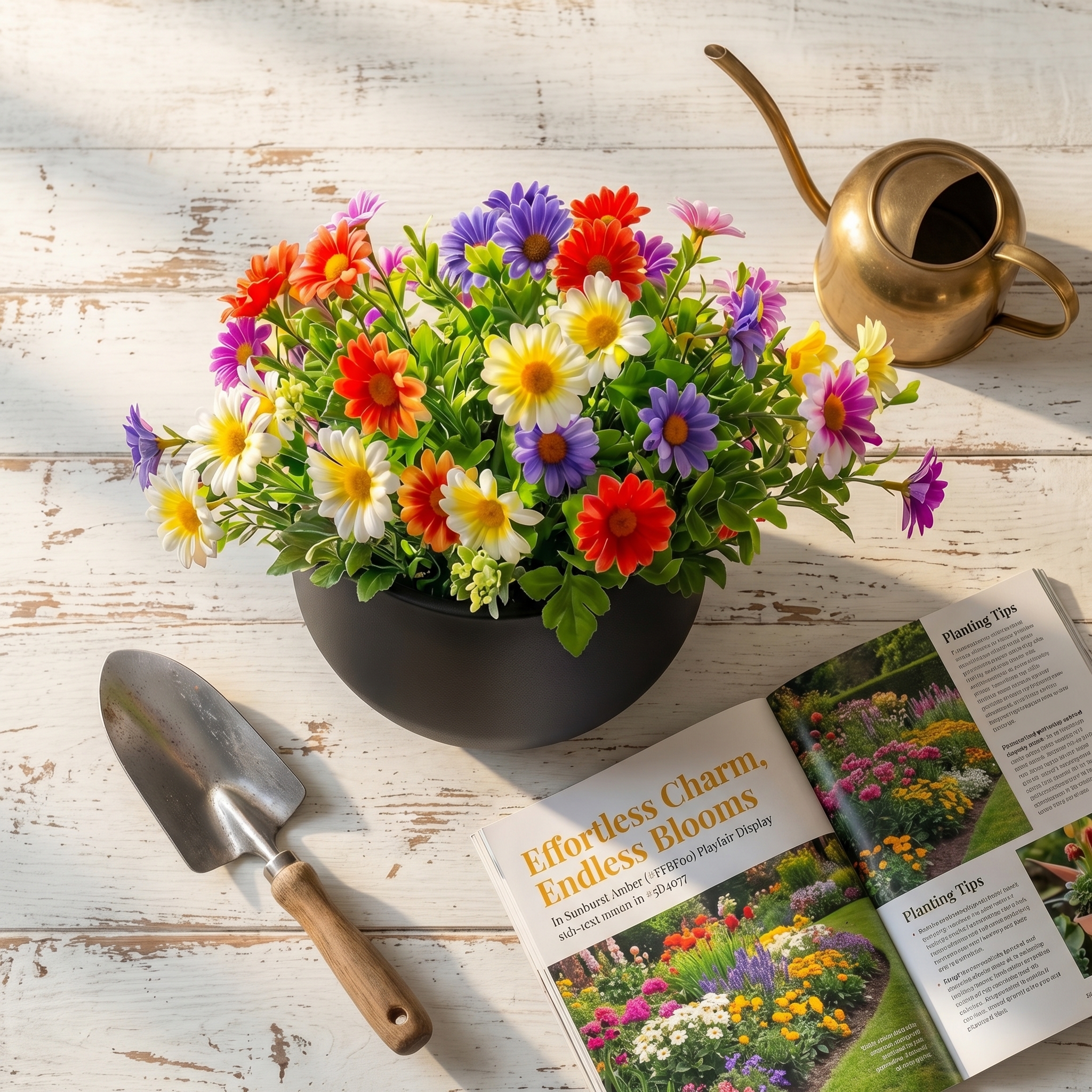 18 Bouquets Of Outdoor Artificial Daisies, Mixed Colors For Mother's Day.