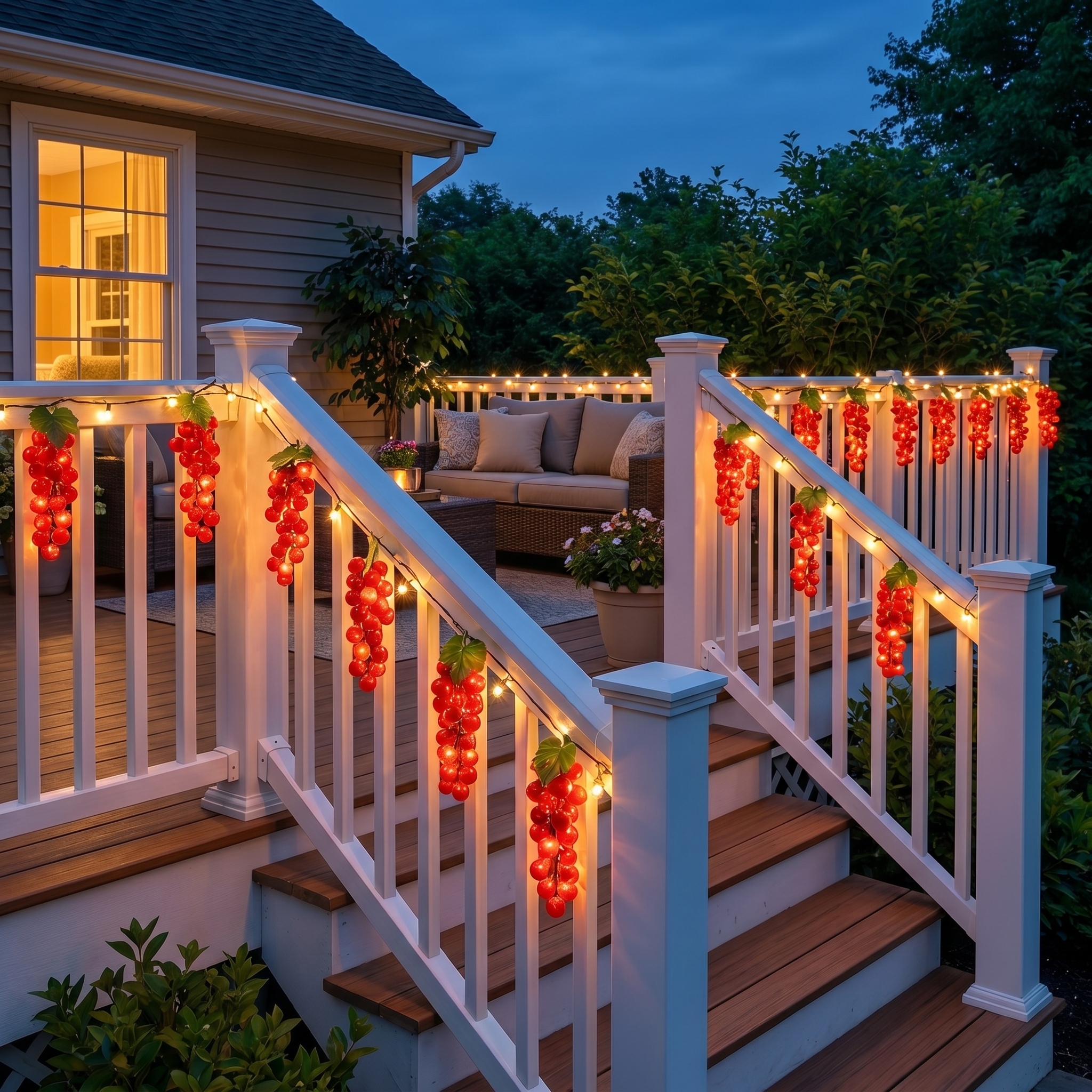 Artificial Grape Decorative Solar Light Strings