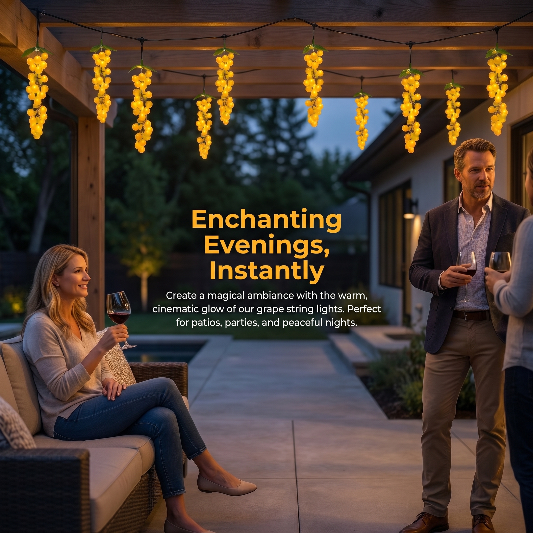 Artificial Grape Decorative Solar Light Strings