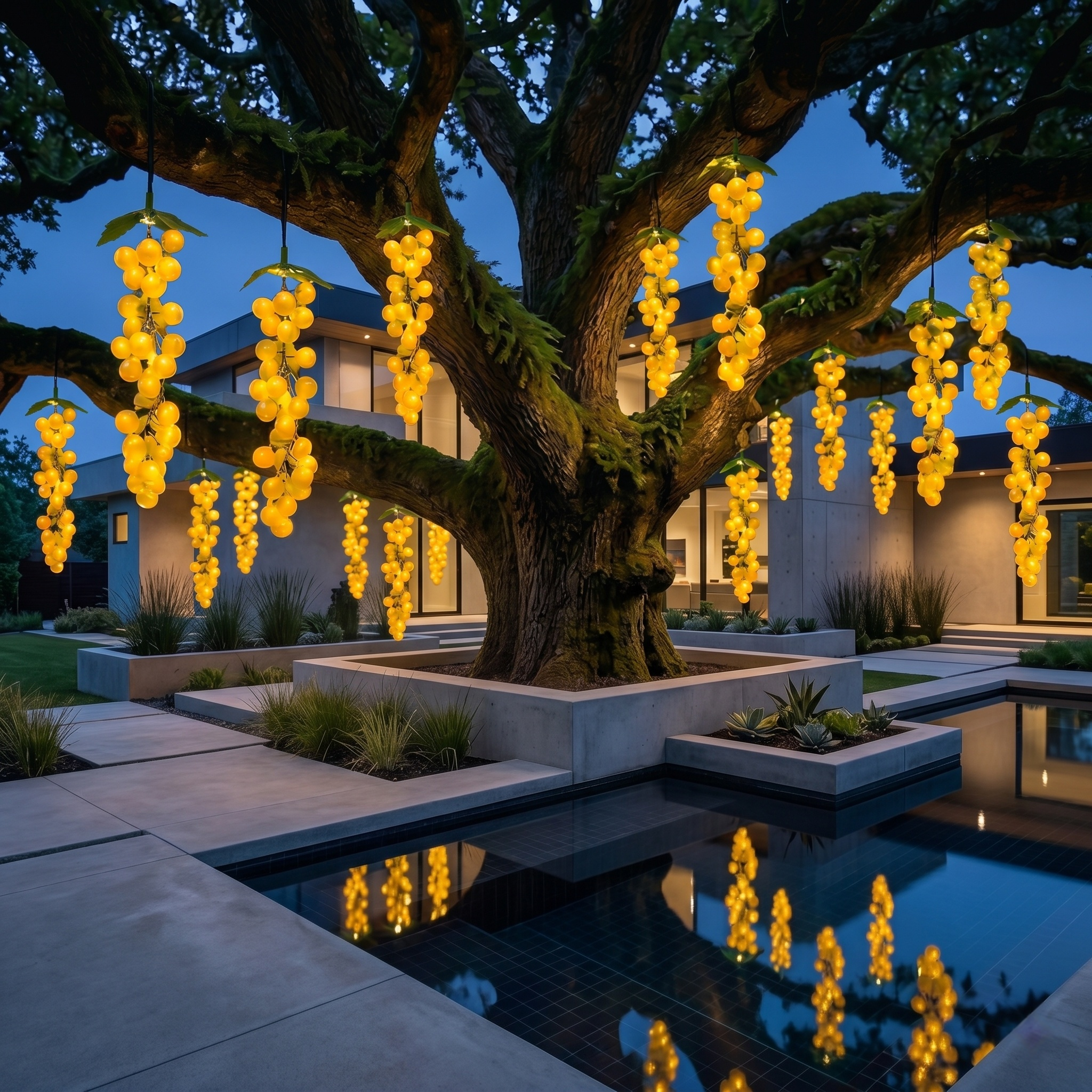 Artificial Grape Decorative Solar Light Strings