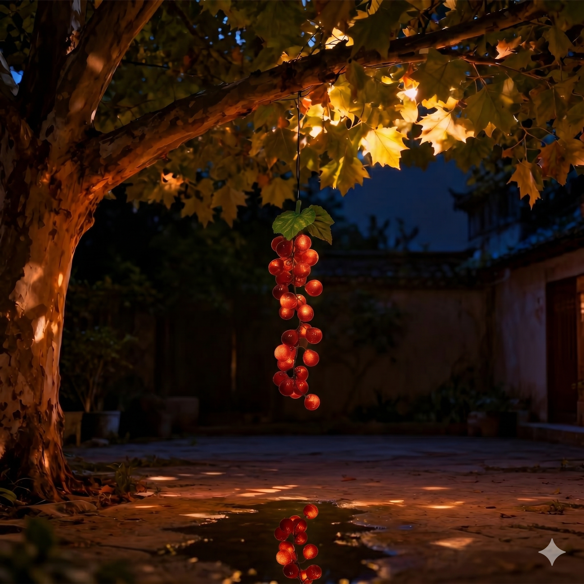 Artificial Grape Decorative Solar Light Strings