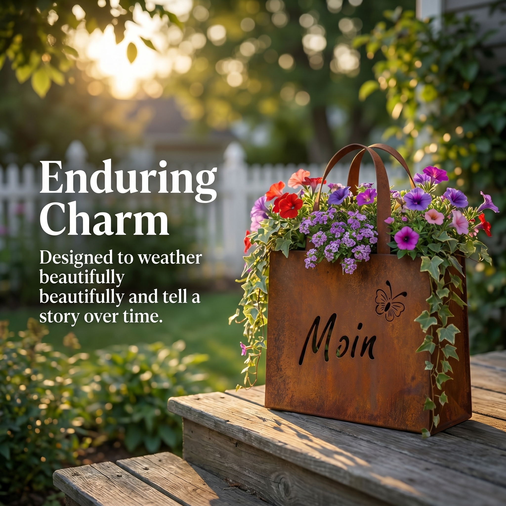 Lron Retro Handbag Wall-Mounted Flower Box