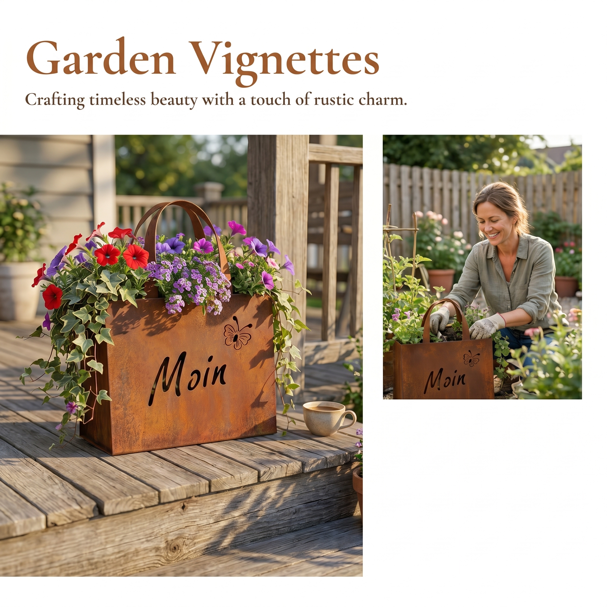 Lron Retro Handbag Wall-Mounted Flower Box