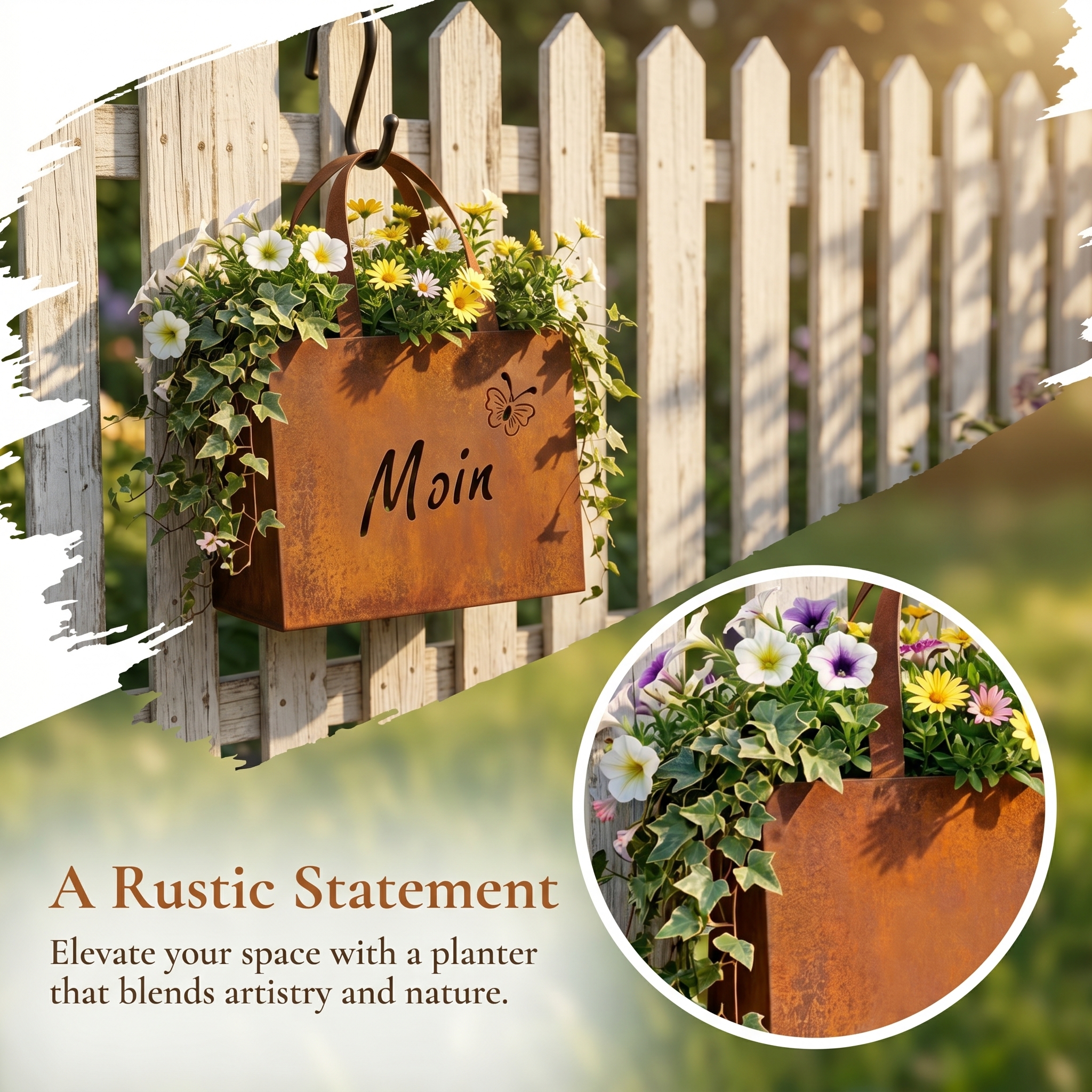 Lron Retro Handbag Wall-Mounted Flower Box