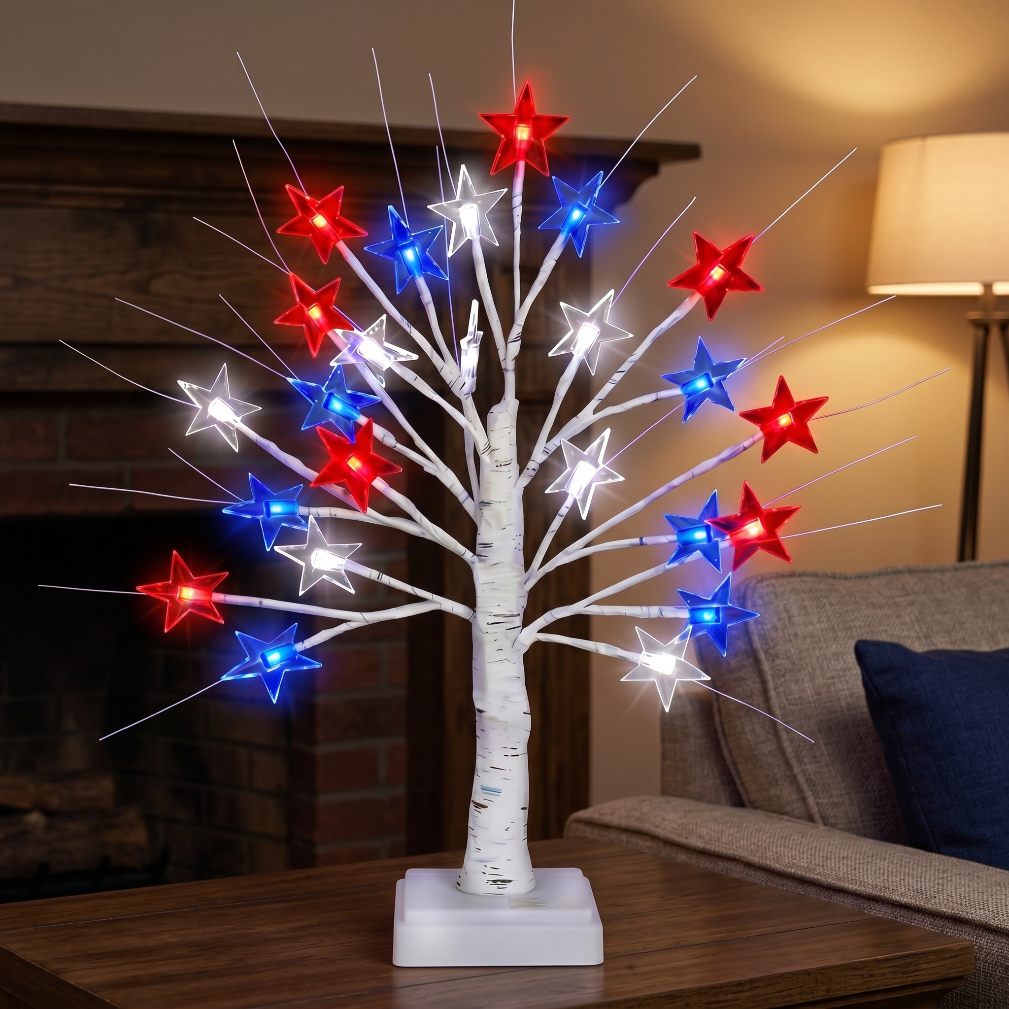 Independent Decorative Lights With 24 LEDs, 8 Flashing Modes, And Powered By USB Battery Box.