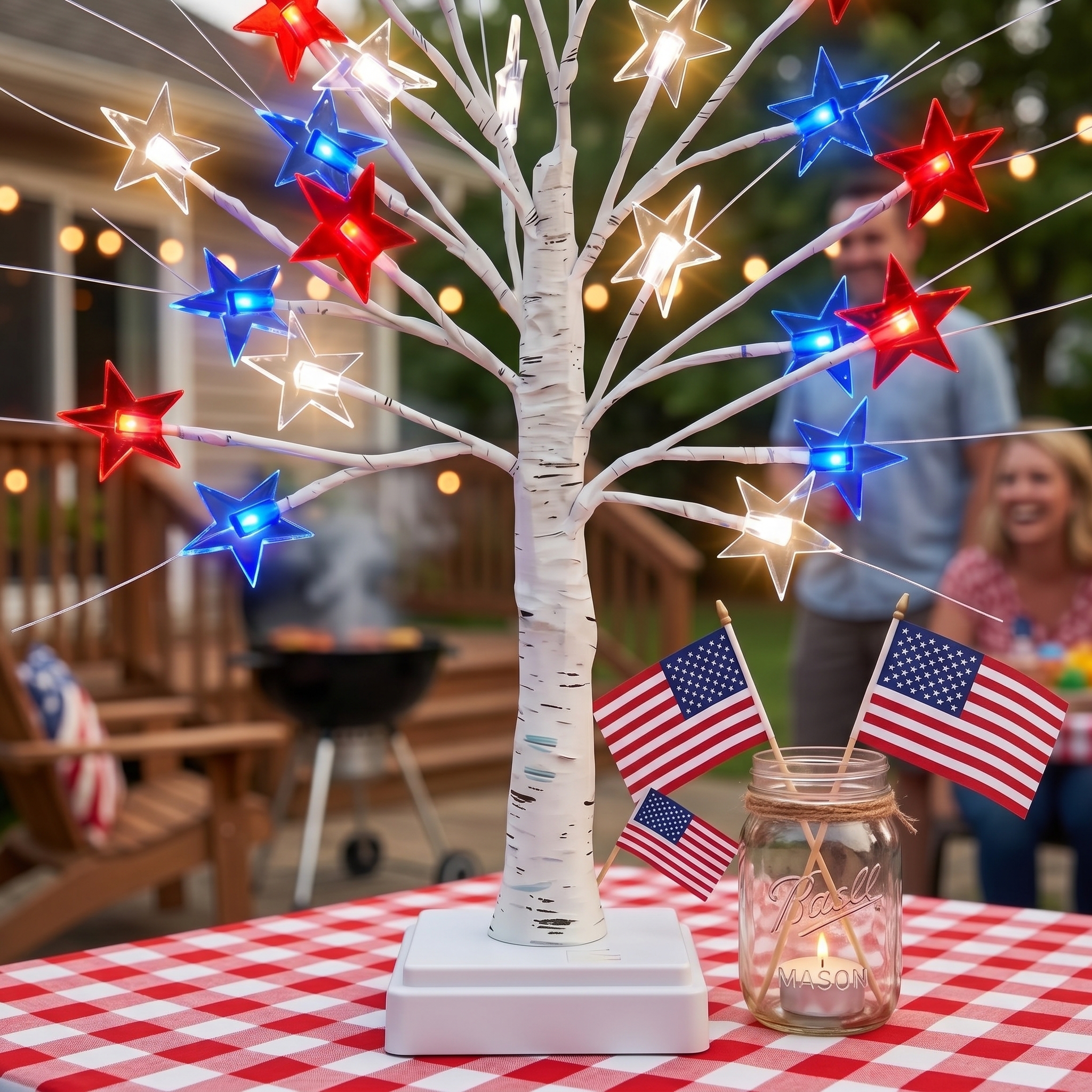 Independent Decorative Lights With 24 LEDs, 8 Flashing Modes, And Powered By USB Battery Box.