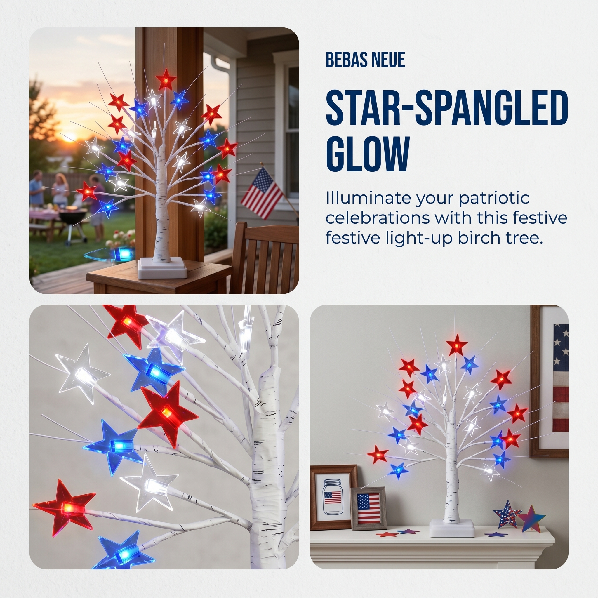 Independent Decorative Lights With 24 LEDs, 8 Flashing Modes, And Powered By USB Battery Box.