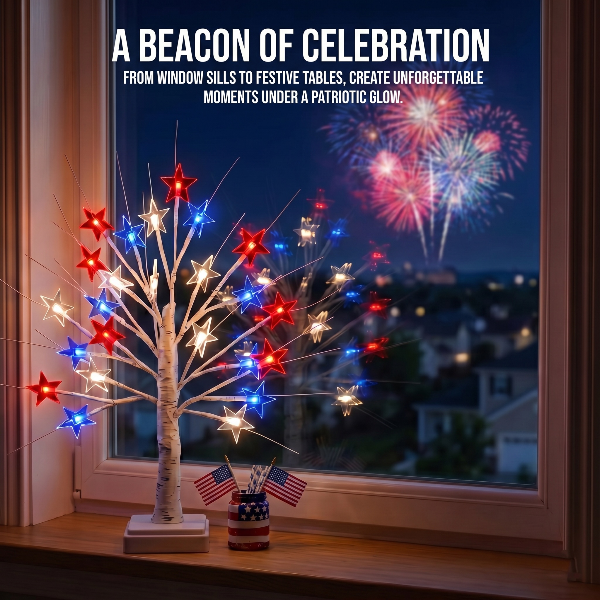 Independent Decorative Lights With 24 LEDs, 8 Flashing Modes, And Powered By USB Battery Box.