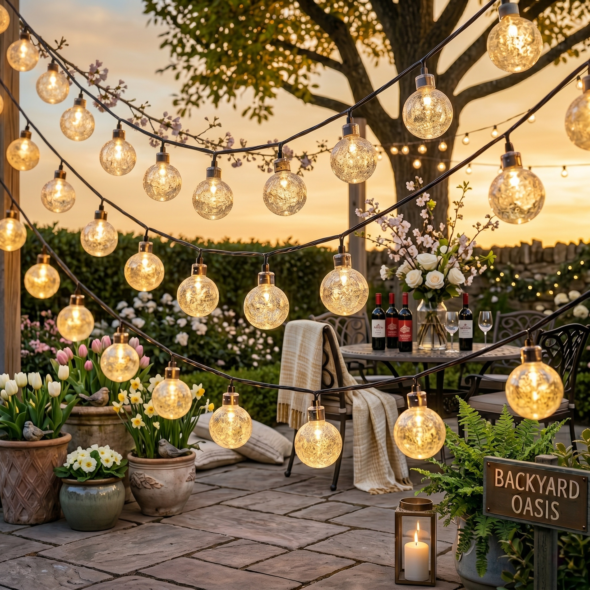 Outdoor Crystal Ball String Lights