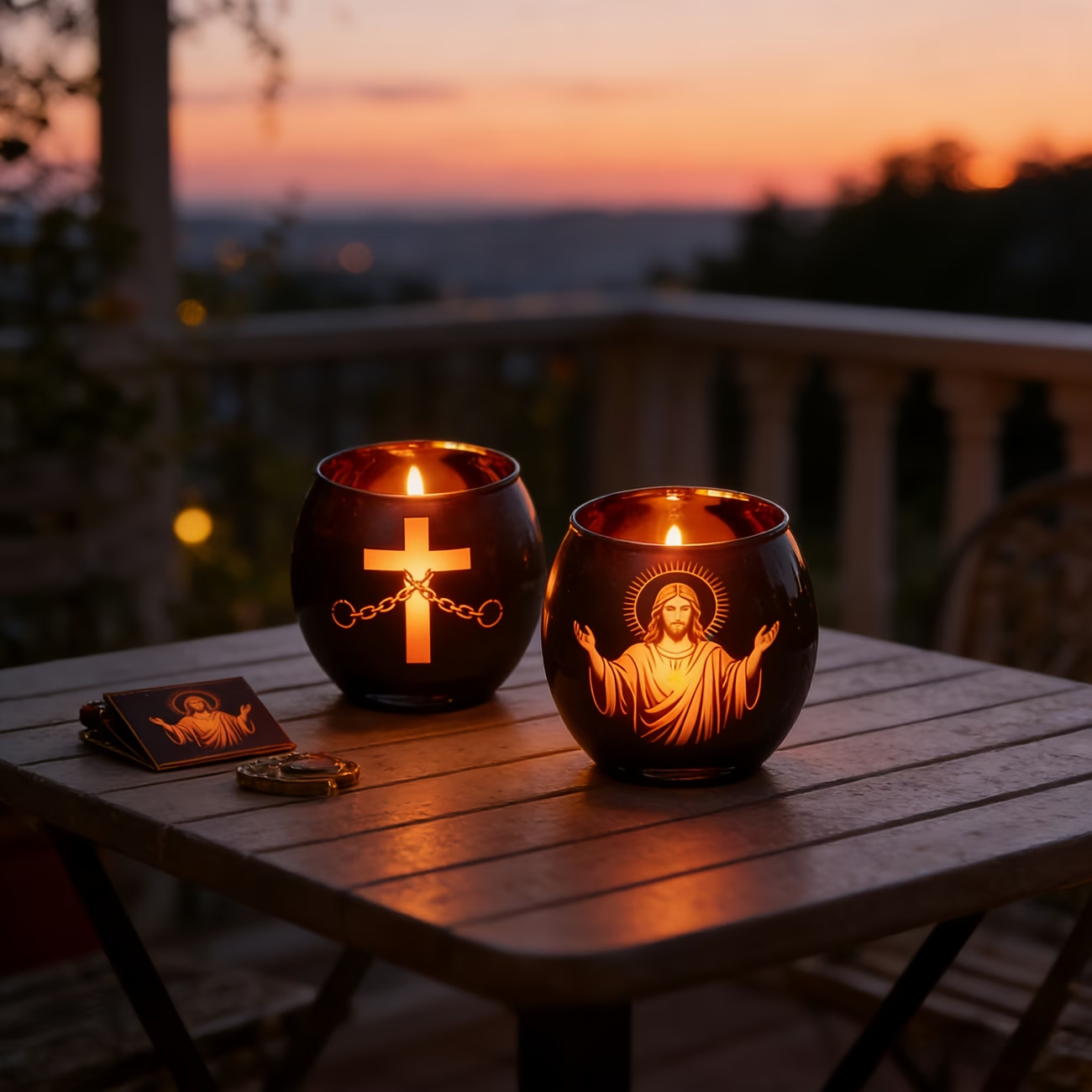 Faith & Light Christian Cross Candle Holder