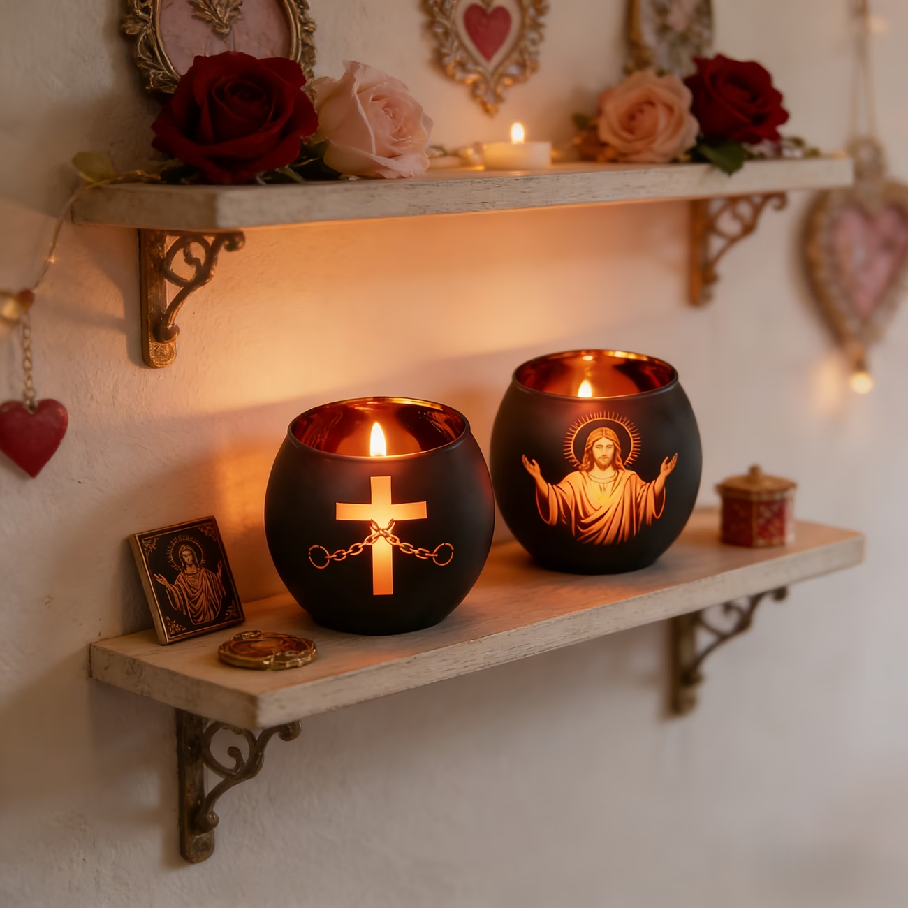 Faith & Light Christian Cross Candle Holder