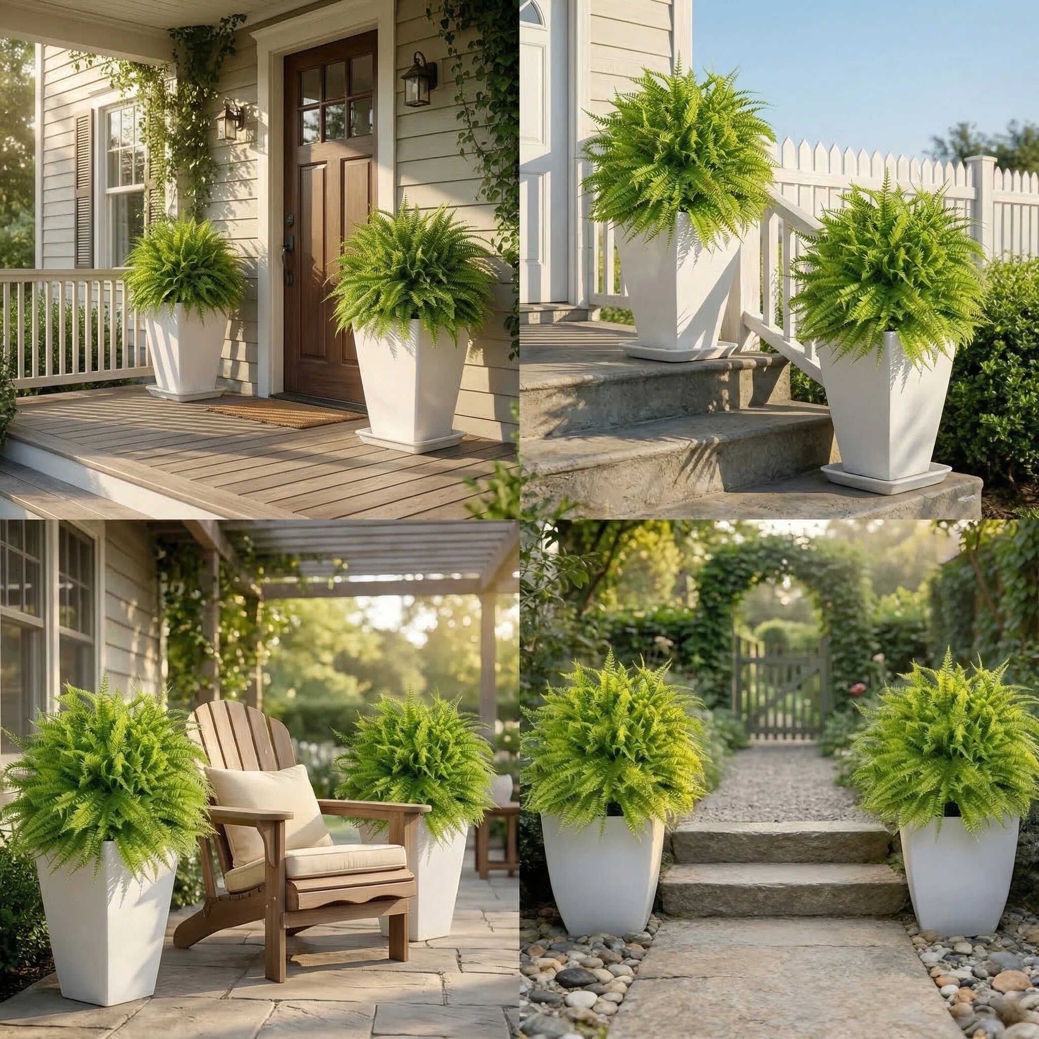 Artificial Fern Garden Stake for Outdoor Landscaping