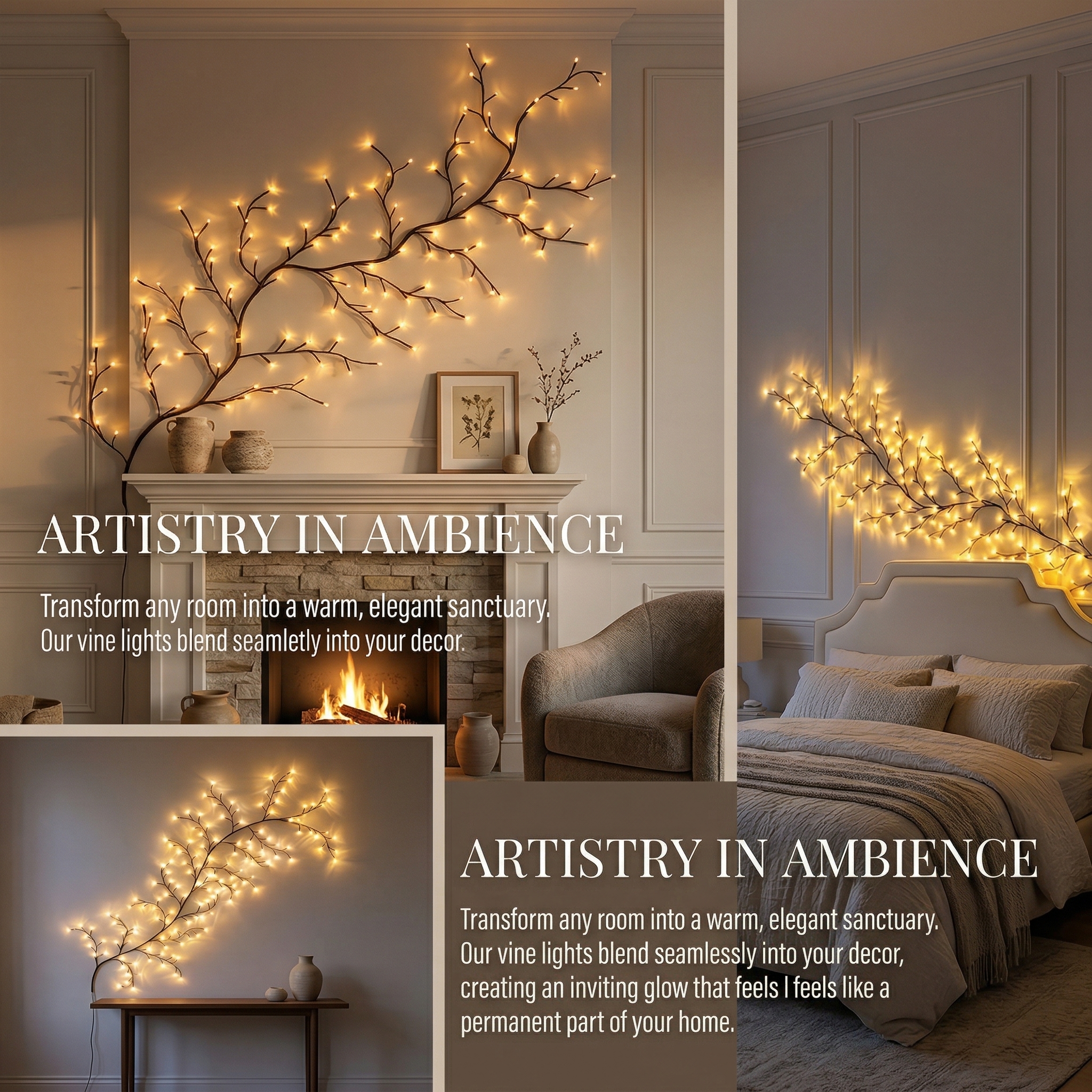 LED Atmospheric Rattan Decorative Lamp Shape Simulated Tree Branch Lamp