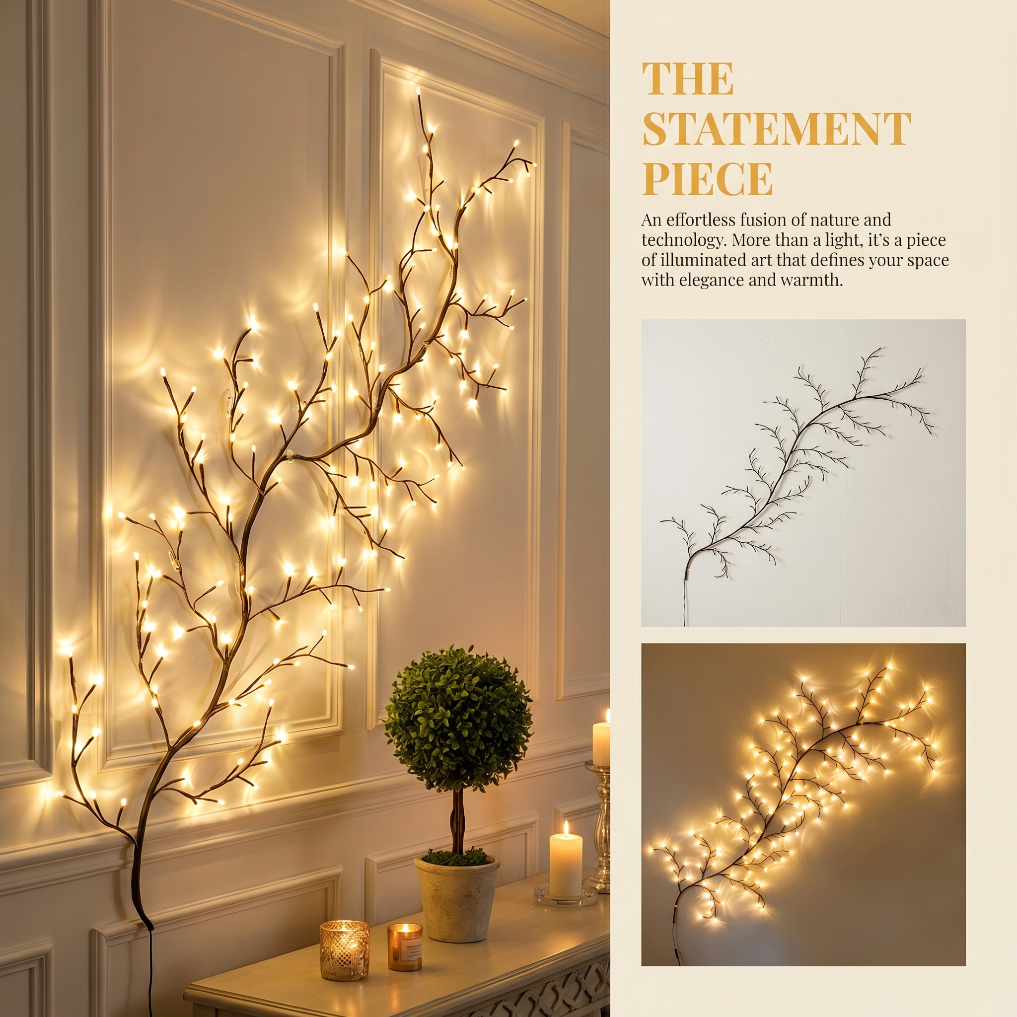 LED Atmospheric Rattan Decorative Lamp Shape Simulated Tree Branch Lamp