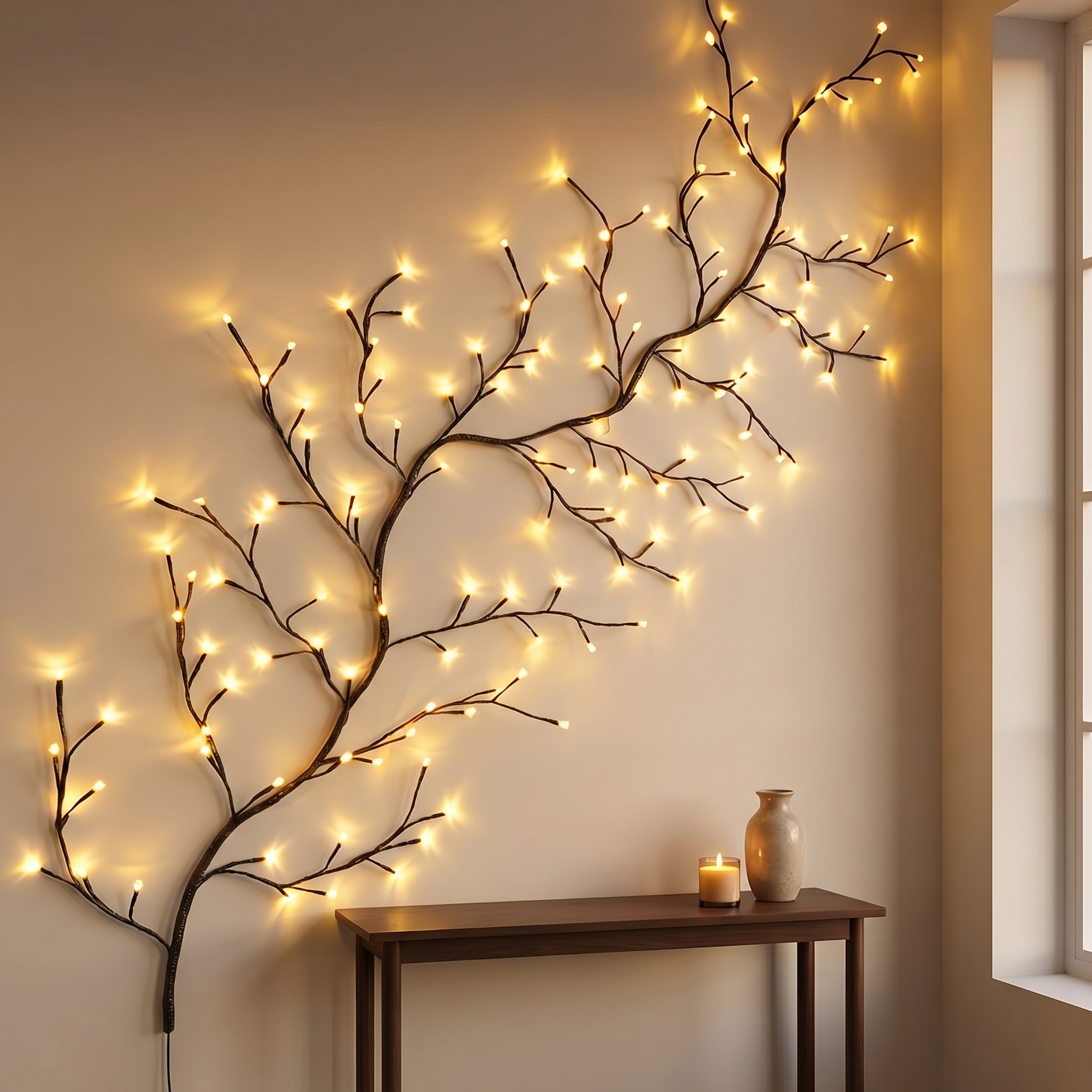 LED Atmospheric Rattan Decorative Lamp Shape Simulated Tree Branch Lamp