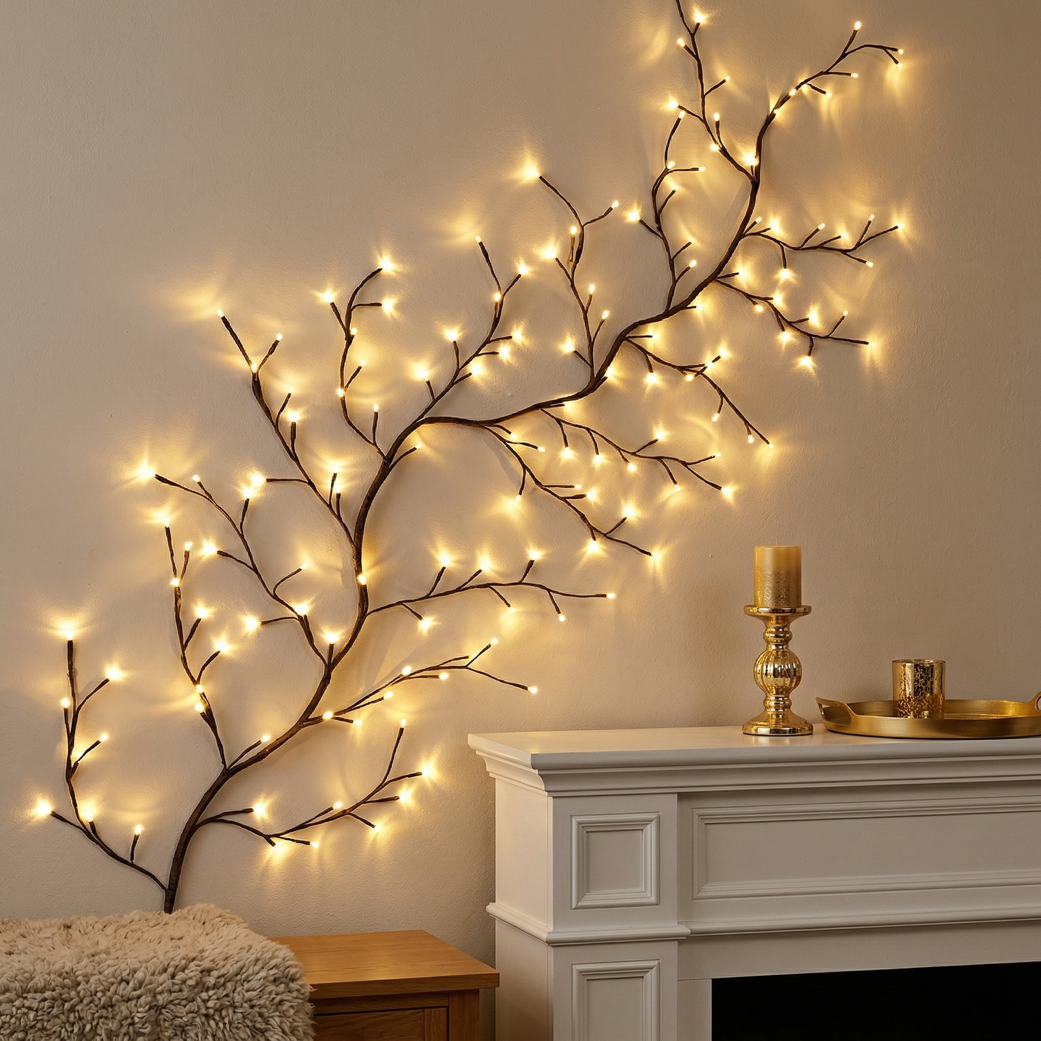 LED Atmospheric Rattan Decorative Lamp Shape Simulated Tree Branch Lamp