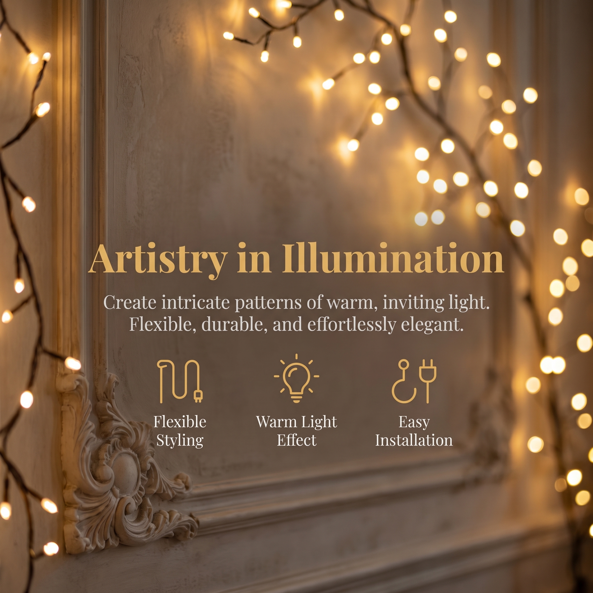 LED Atmospheric Rattan Decorative Lamp Shape Simulated Tree Branch Lamp