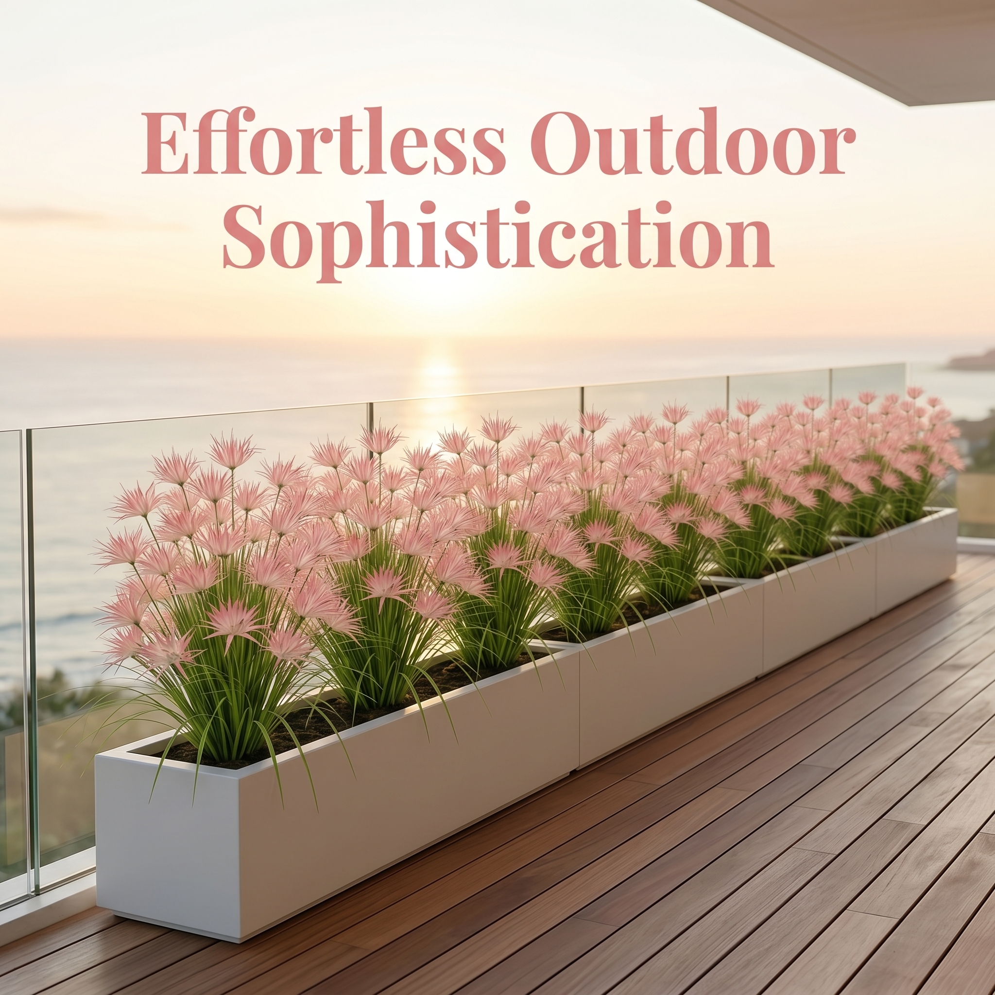 Outdoor Artificial Purple Foliage Orchids And Reeds