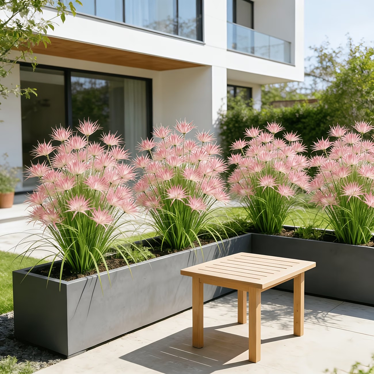 Outdoor Artificial Purple Foliage Orchids And Reeds