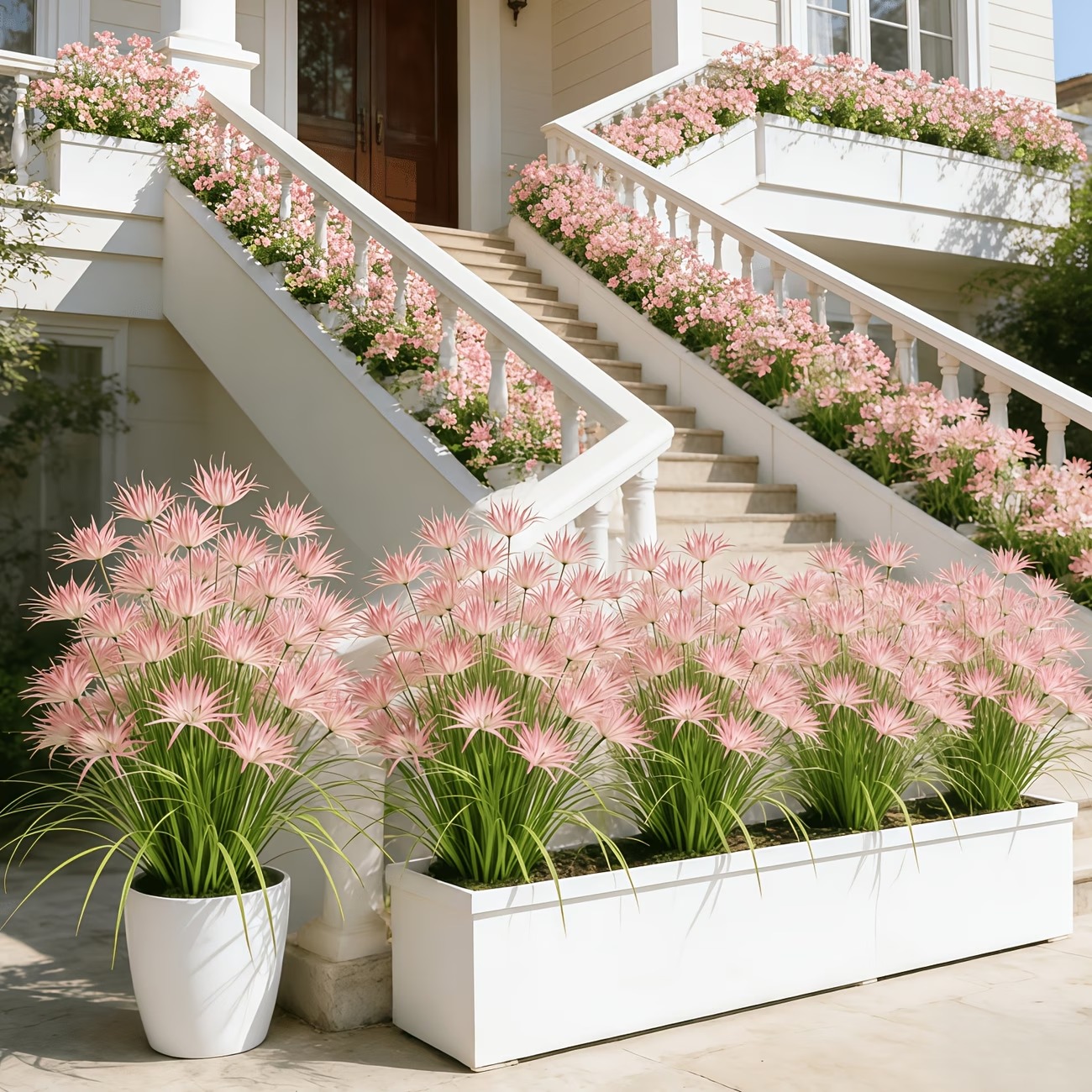 Outdoor Artificial Purple Foliage Orchids And Reeds