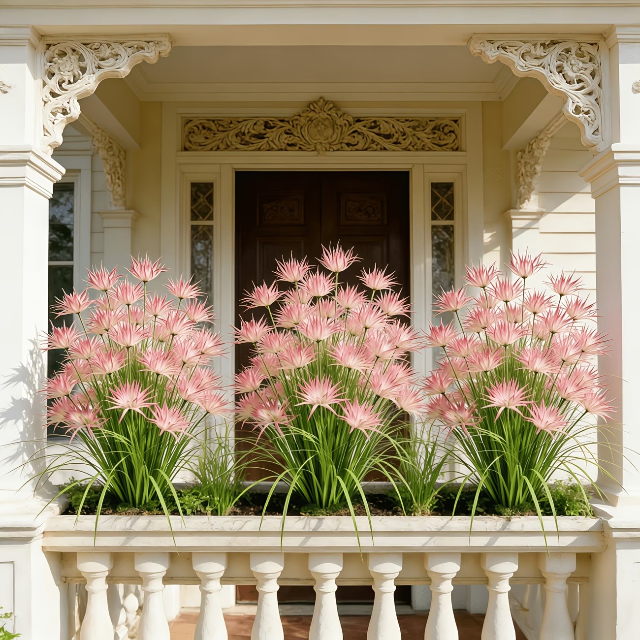 Outdoor Artificial Purple Foliage Orchids And Reeds