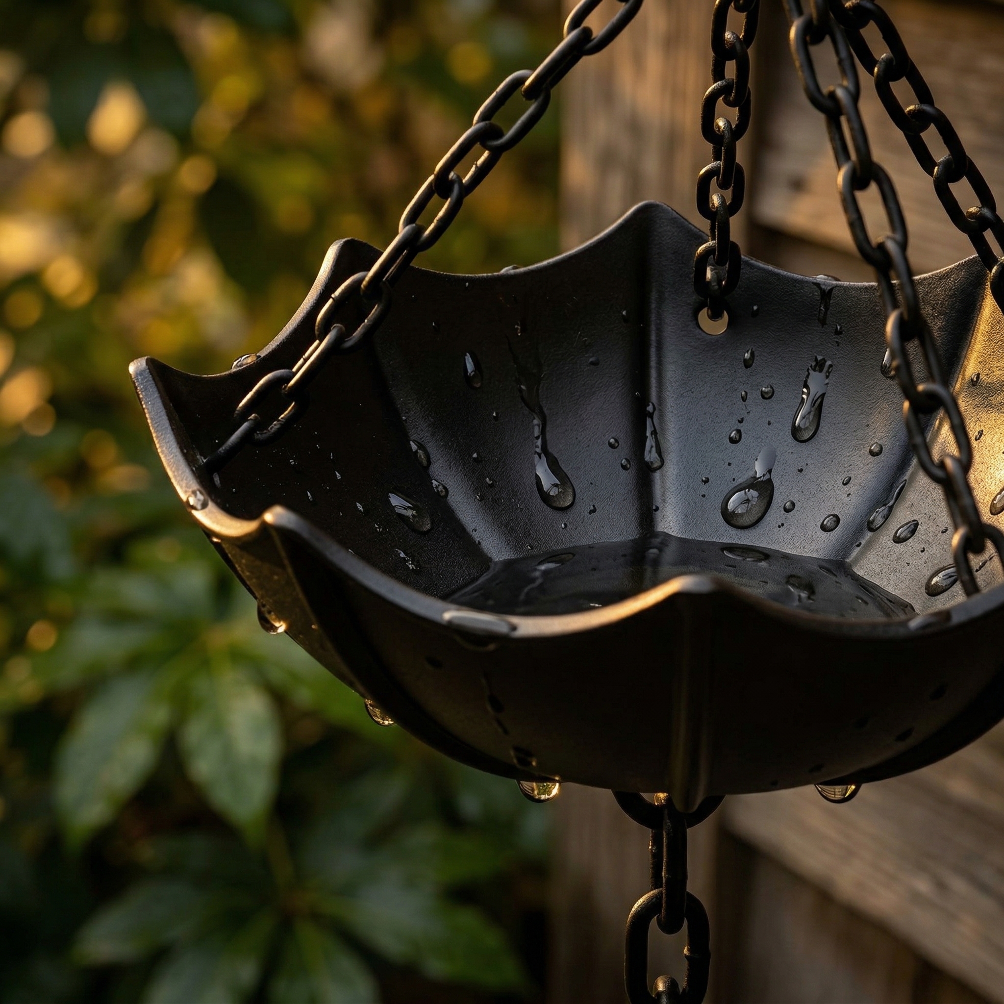 Small Umbrella Wind Chime Wrought Iron Outdoor Decoration Garden Courtyard Rain Chain