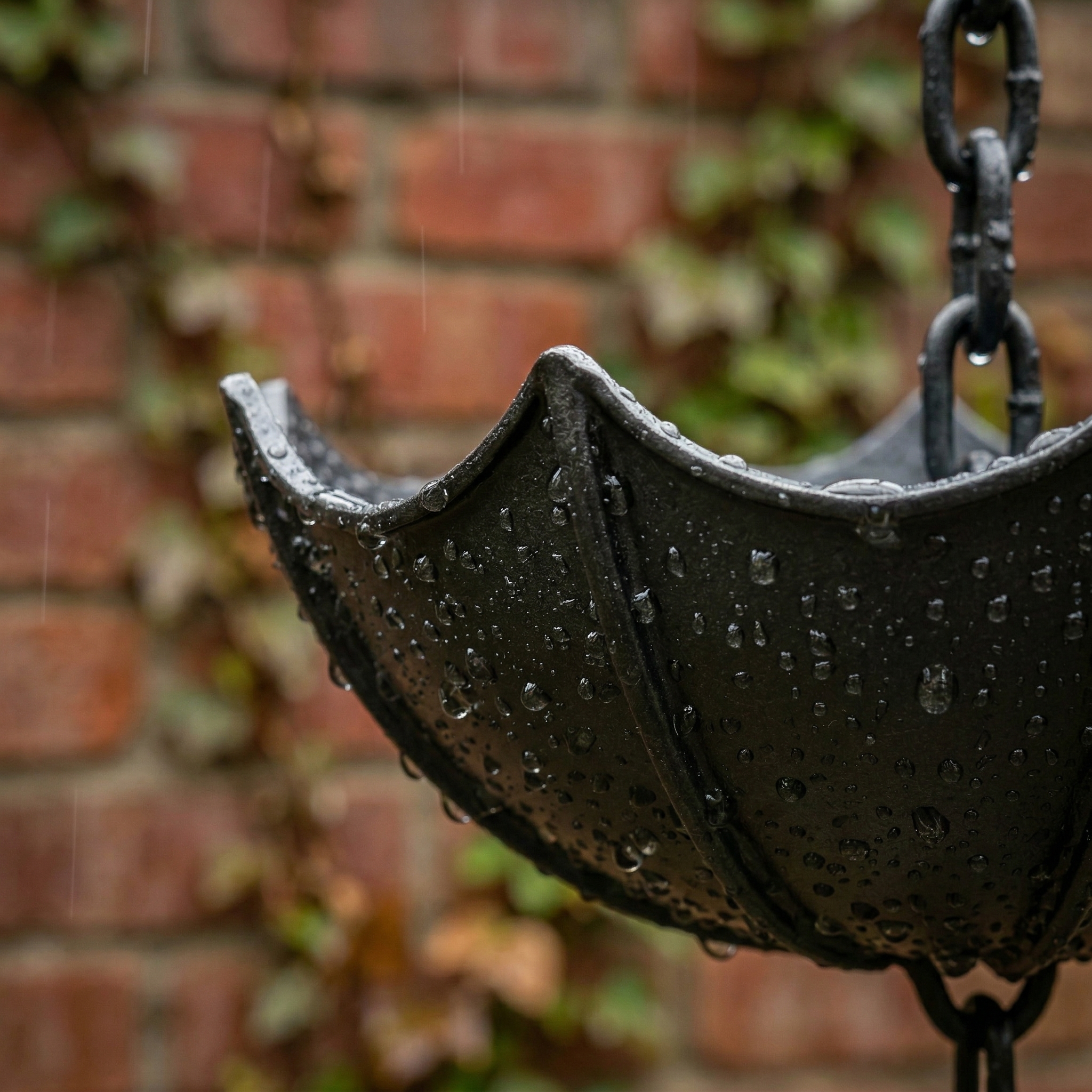 Small Umbrella Wind Chime Wrought Iron Outdoor Decoration Garden Courtyard Rain Chain